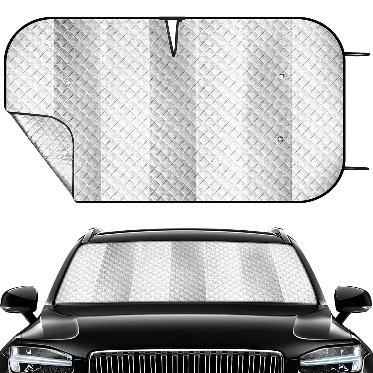 Windshield Sun Shade Car Sun Shade, Folding Car Shades for Front Windows, Blocks UV Rays Sun Visor Protector for Truck SUV Van, 