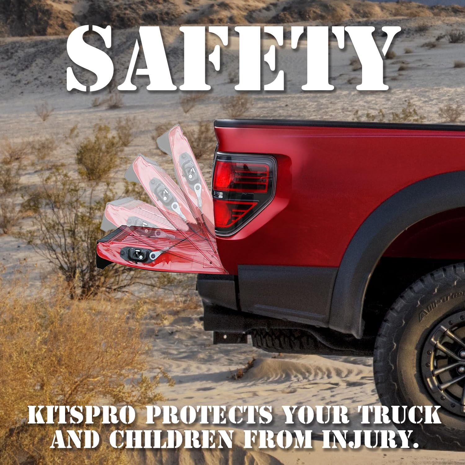 KitsPro Truck Tailgate Assist for Dodge Ram 1500 All Models 2009-2018, 1500 Classic Models 2019-2024, and 2500 3500 All Models 2