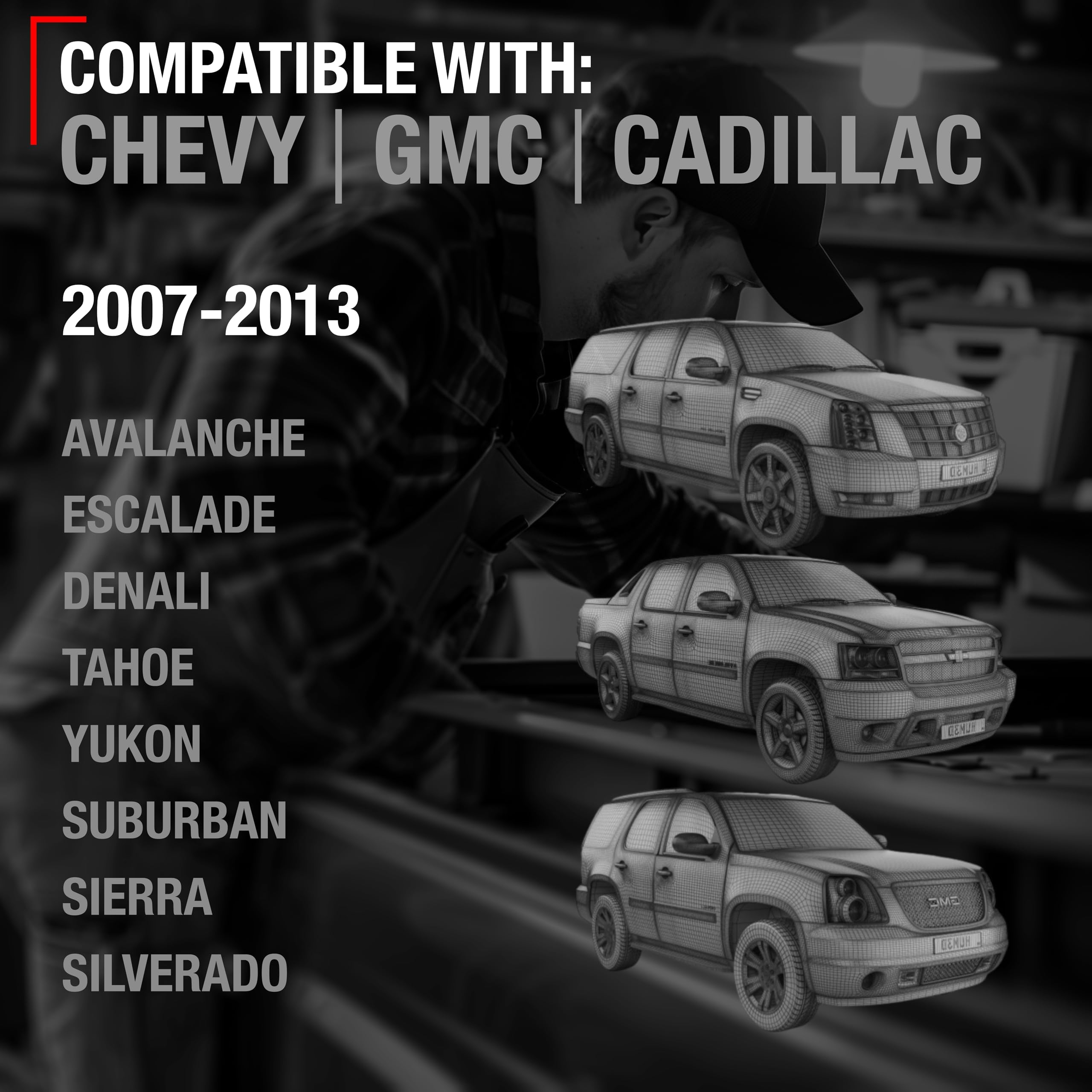 Exterior Front Passenger Door Handle - Compatible With 2007-2013 Chevrolet Avalanche, 07-14 Silverado 1500, 2500, 3500, Suburban