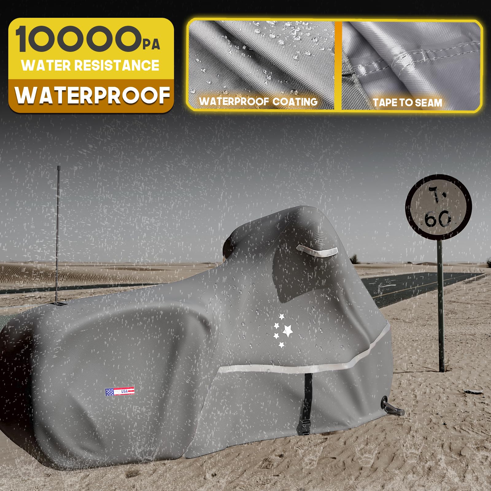 Motorcycle Cover Li Libzaki 600D Heavy Duty Storage All Season Universal Weather Waterproof Outdoor Protection 96'' Xxl Vehicle