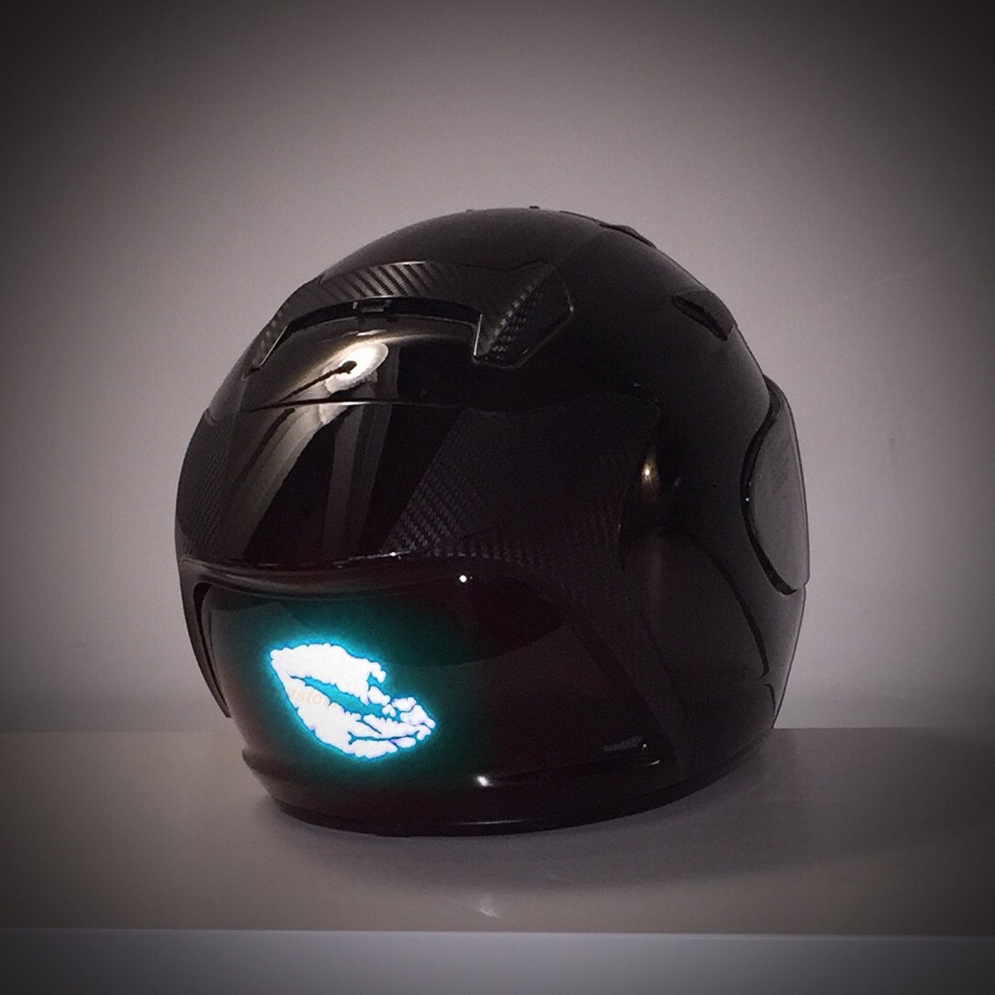 Customtaylor33 High Intensity Reflective Vinyl Death Kiss Skull Crossbones Lips Decal Bumper Sticker - Cars, Motorcycles, Helmets, Wind Screens, Laptops, Cellphones, (Se Baby Blue, 12 Inch Wide)