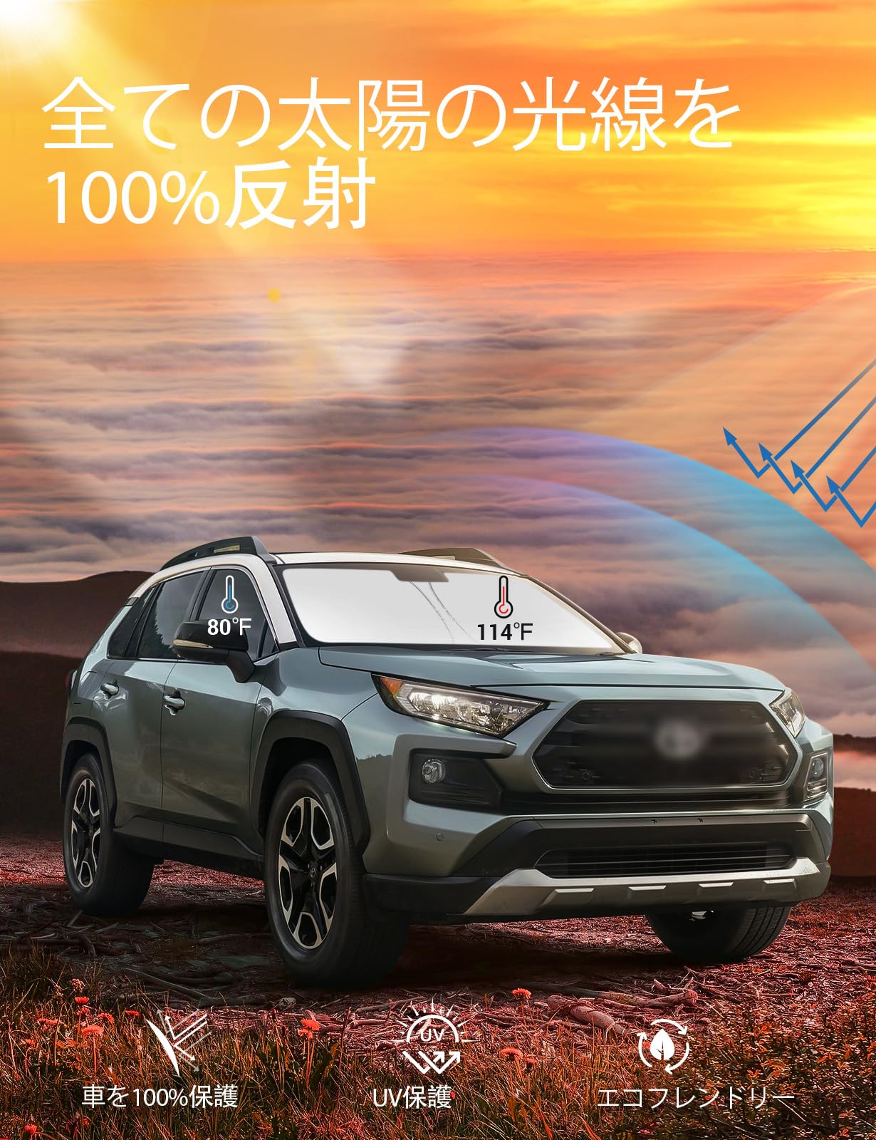 Proadsy Windshield Sun Shade Custom Fit 2019-2024 2025 Subaru Forester Suv, Crossover, Base, Premium, Sport, Limited Accessories Foldable Front Sunshade Protector Blocks Uv Rays Keep Car Cooler