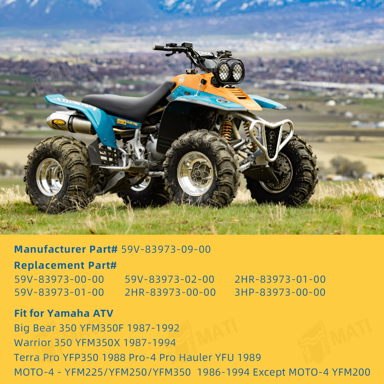 M Mati Left Handlebar Control Engine Start Run Off Headlight Switch For Yamaha Big Bear 350 Warrior 350 Moto-4 225/250/350 Pro-4 Terra Pro Yfm225/250/350 Yfp350 Yfu59V-83973-09-00