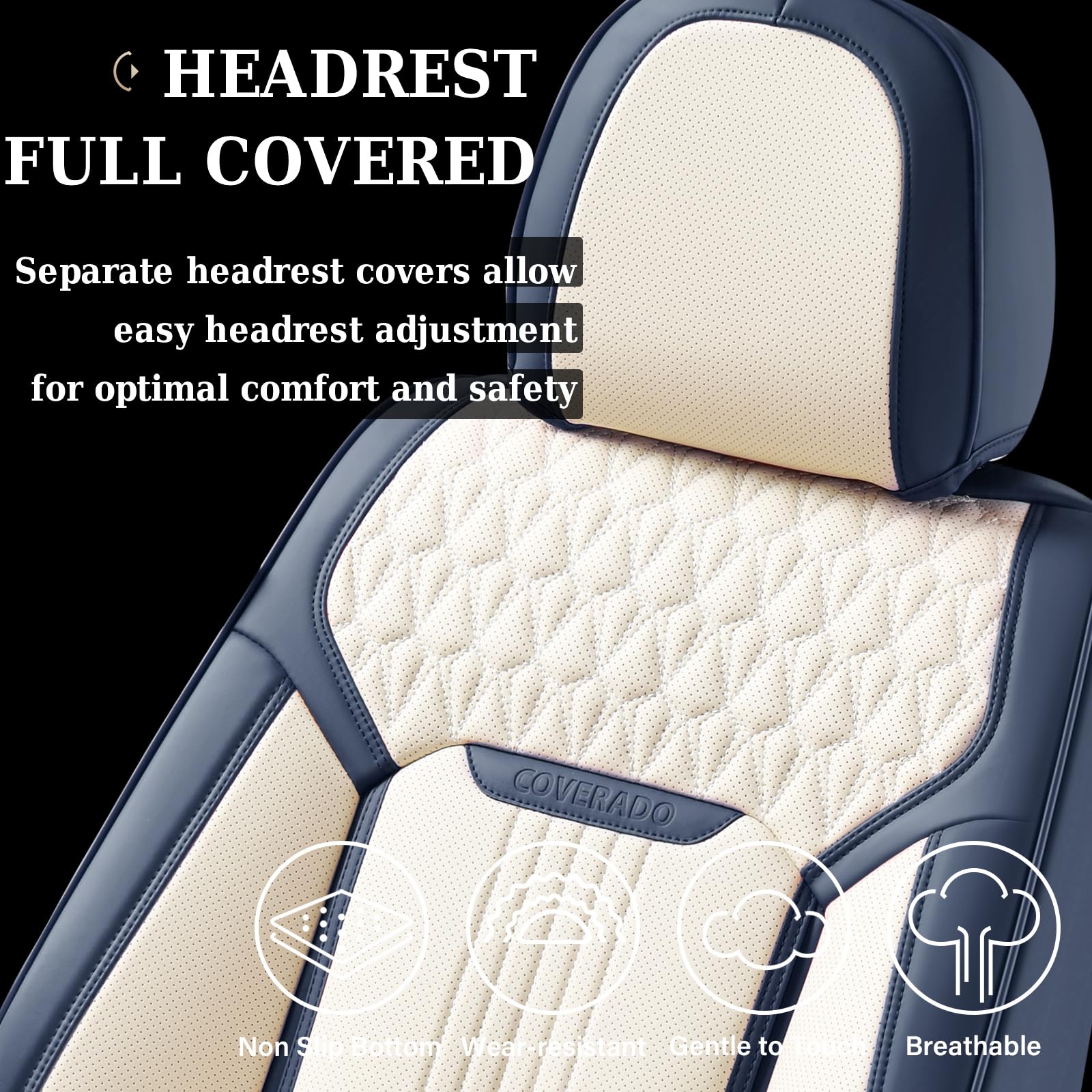 Coverado Front Seat Covers, Car Seat Covers Front Seats, Leather Seat Cover For Cars, Waterproof Seat Covers, Car Seat Protector