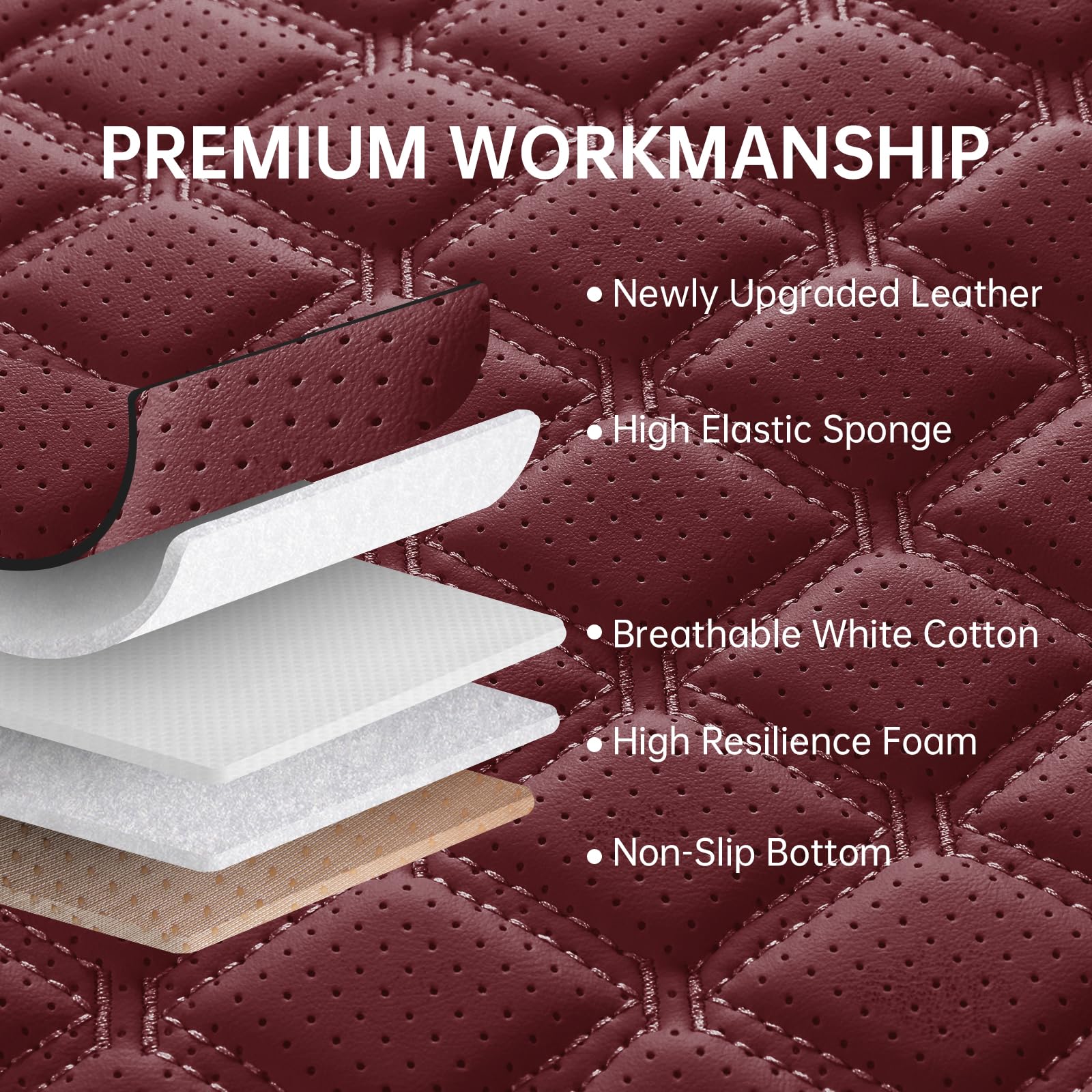 Sxikin Car Seat Covers Front Seats, Luxury Faux Leather Car Seat Covers Waterproof Non-Slip Seat Protector Universal Fit For Mos