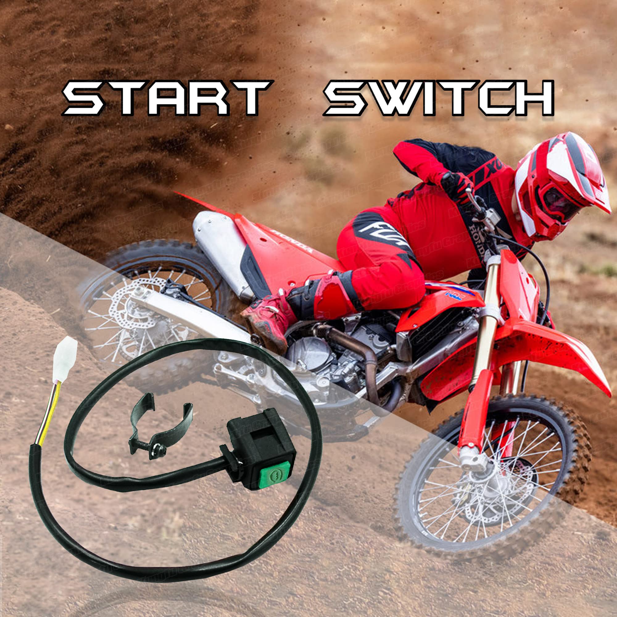 Handlebar Engine Start Switch Universal Motorcycle Atv Utv, Green Button