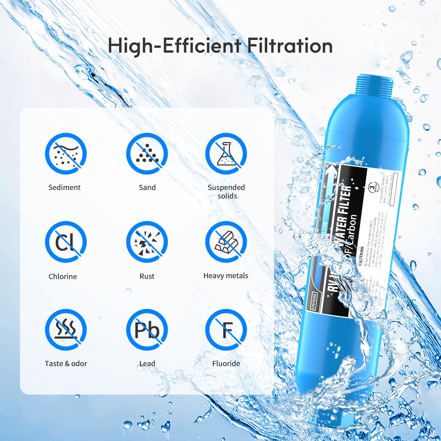 Lifefilter RV Inline Water Filter with Solid Brass 90 Degree Hose Elbow, Eliminates Stress and Strain On RV Water Intake Hose Fi