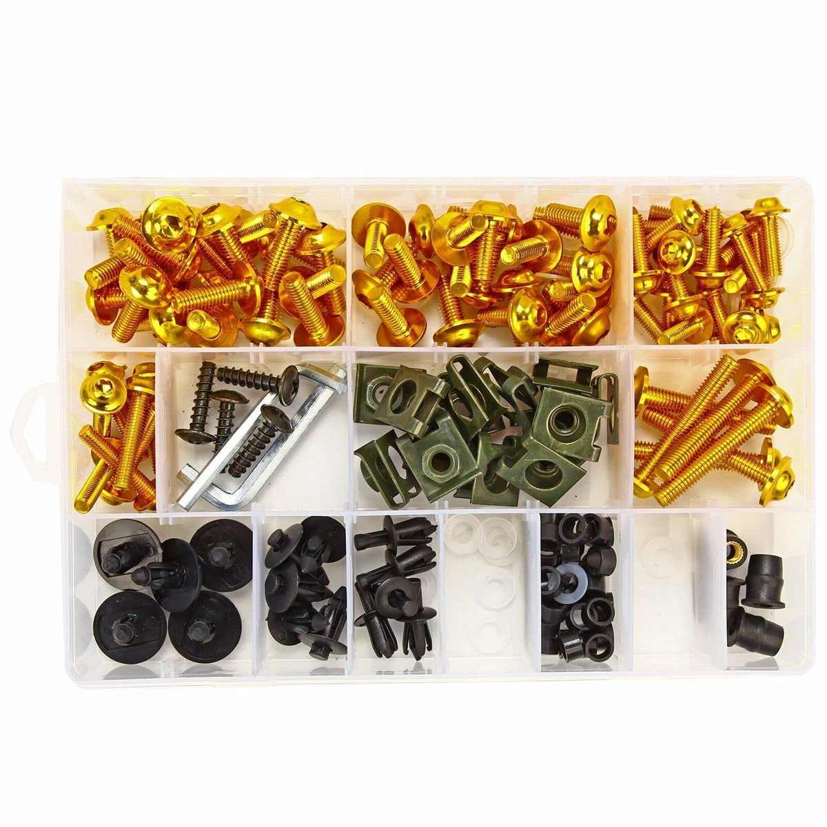 BACLAUGH Complete Fairing Bolts Screws Bodywork Kit Replacement for Kawasak Suzuki Honda Ducati Yamaha BMW GSXR Motorcycle Yello