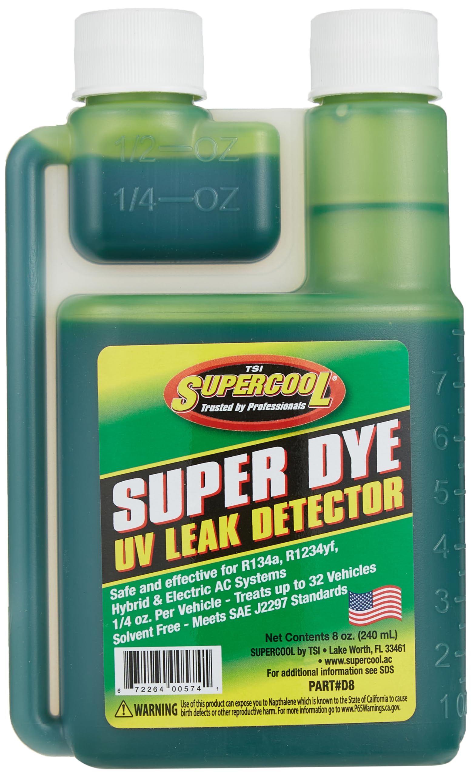 Supercool A/C Leak Detection Dye, Green, 8oz