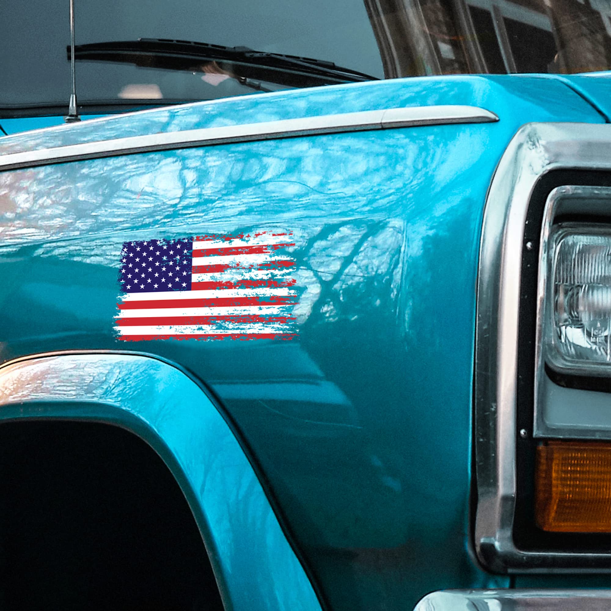 Stickios American Flag Decal - Tattered American Flag Sticker For Cars, Trucks & Windows - Patriotic Flag Decal Made In The Usa