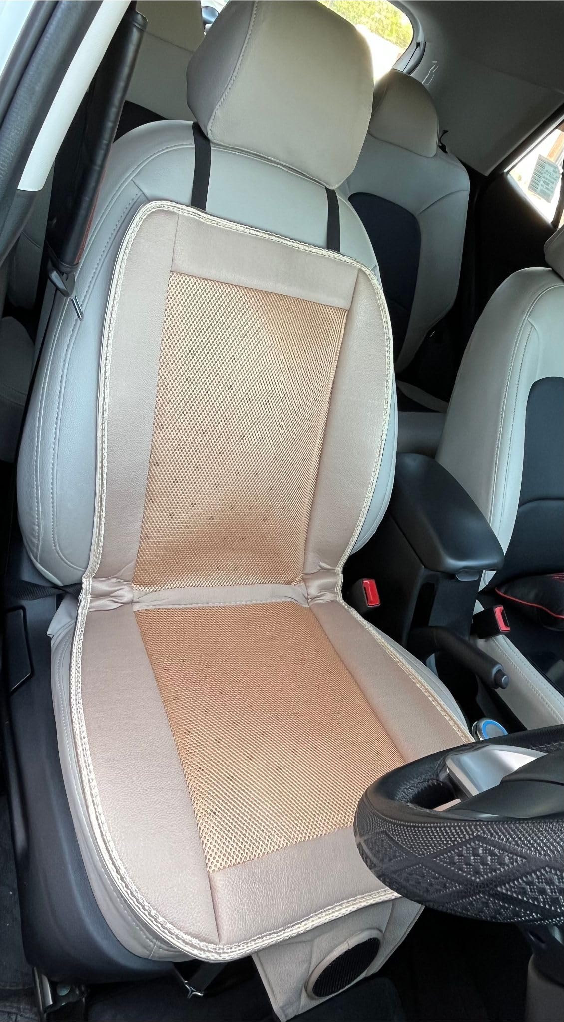 Brogbus Polyester Car Cooling Seat Cushion Cover Ventilated Seat Cover With Inbuilt Fans With Speed Control Cooling Seat For Dri
