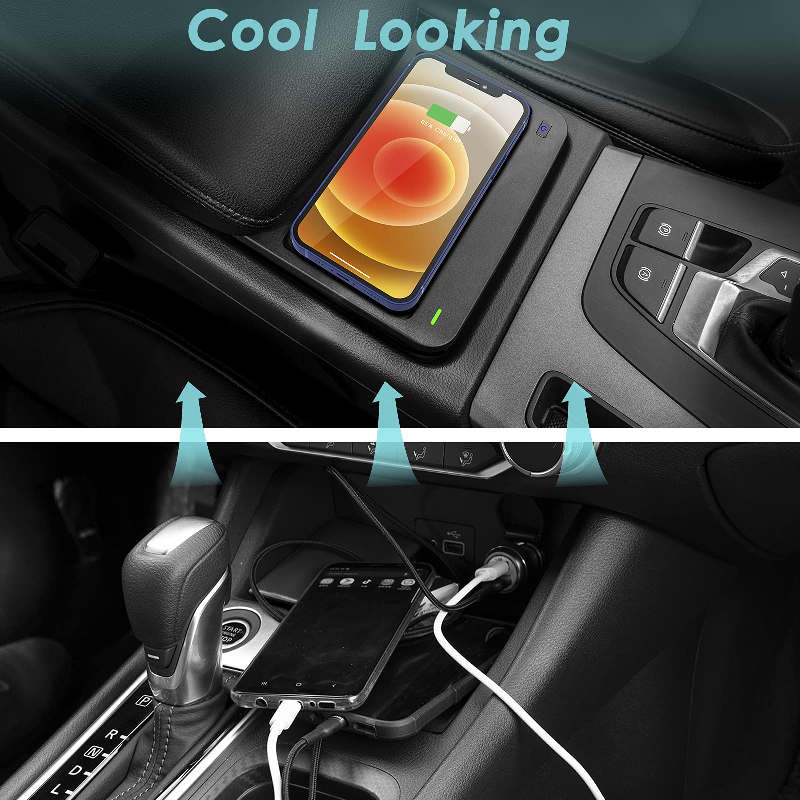 COTAZA Wireless Phone Charger for Audi Q5/SQ5 2018-2024, Silicone Charging Pad for Center Console, Model SS003000125-MC