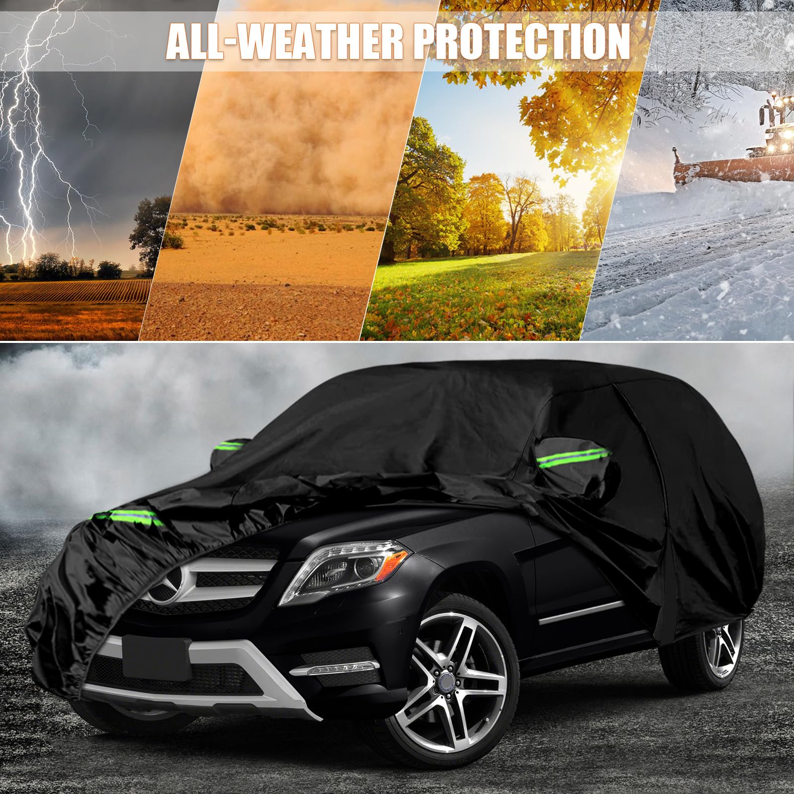 Waterproof Car Covers Replace For 2010-2015 Mercedes Benz Glk 280 300 350, 6 Layers All Weather Car Cover With Zipper Door & Win