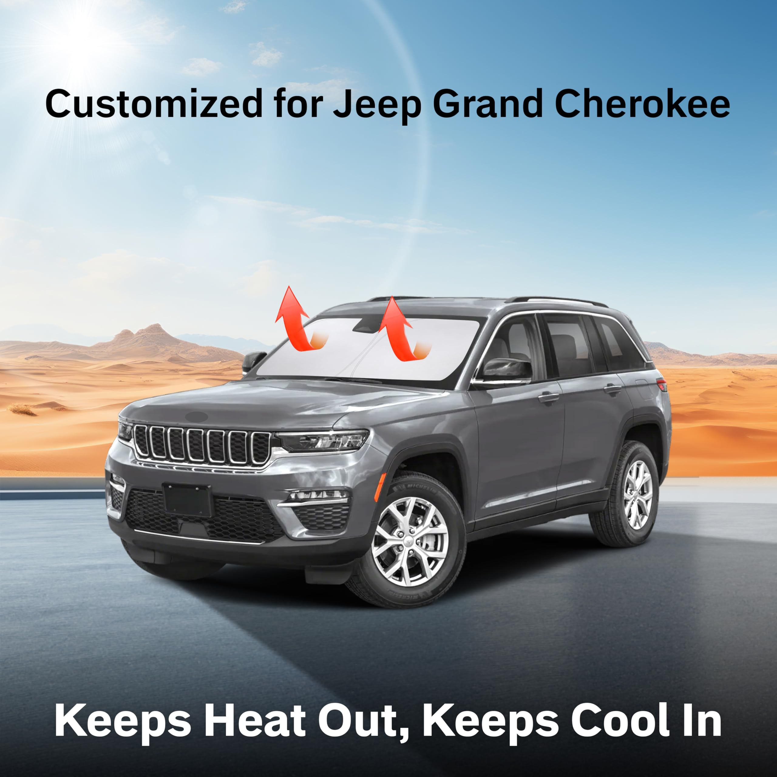 For Jeep Grand Cherokee 2011-2016 2017 2018 2019 2020 Econour Car Windshield Compatible (Not For Grand Cherokee L &Jeep Cherokee