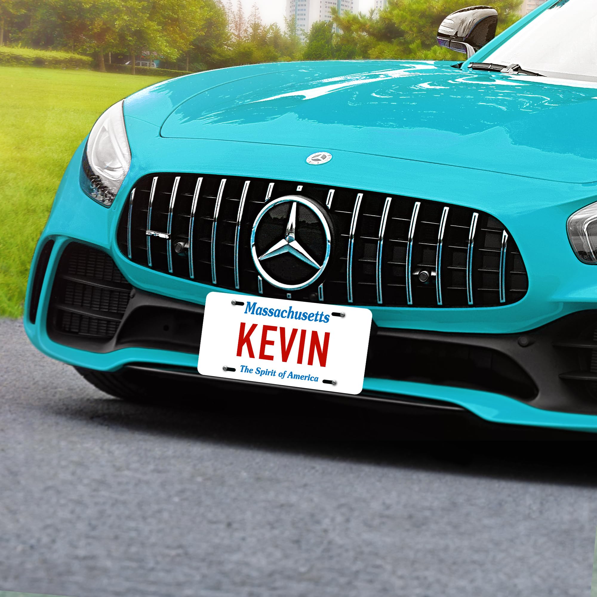 Custom Massachusetts License Plate, Personalized License Plates For Car, 6X12 Inch, Rust-Free Fade Resistant Aluminum, Usa Made