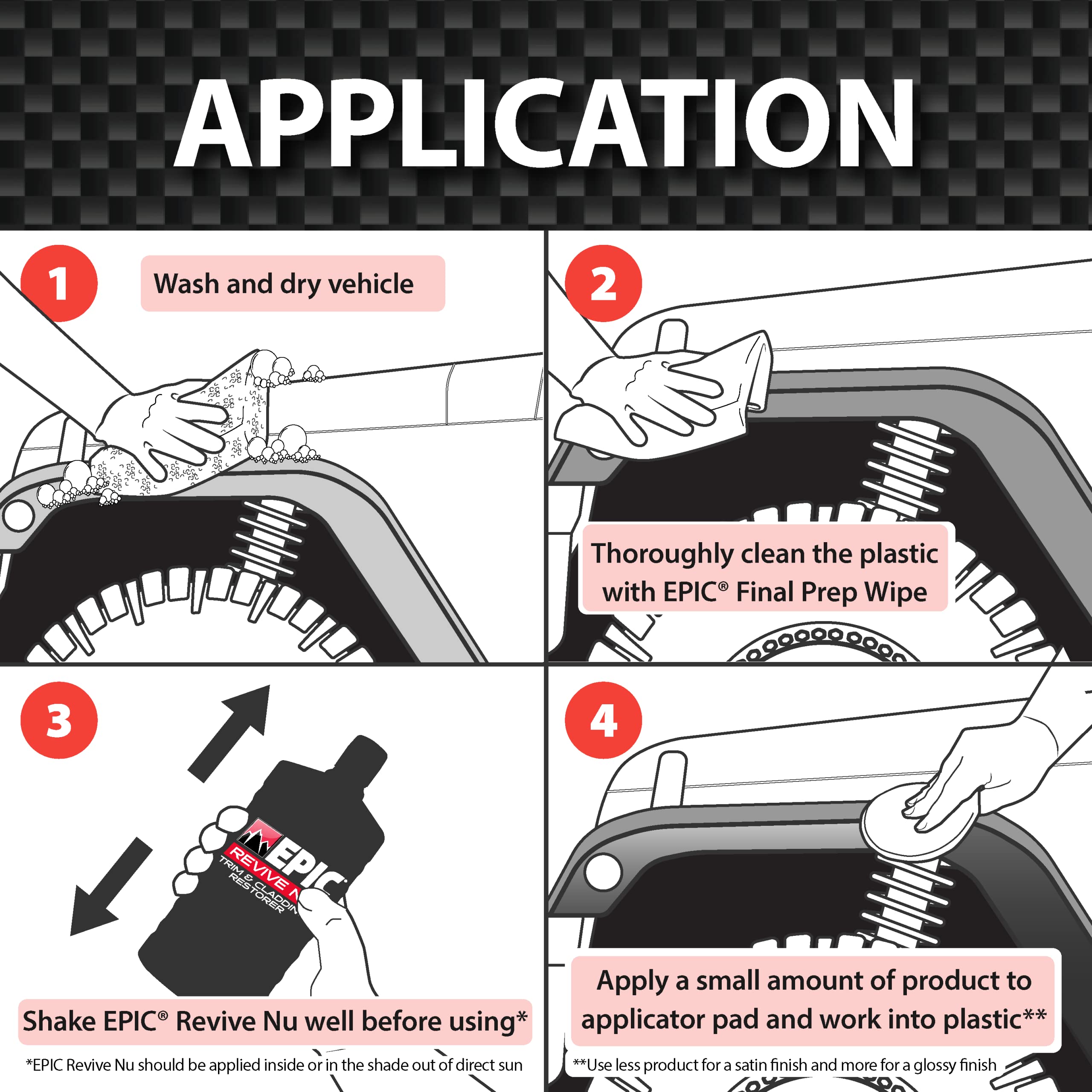 Malco Epic Revive Nu Plastic Trim & Cladding Restorer - Restores Faded And Dried Out Plastic/Vinyl And Rubber Back To Black Or G