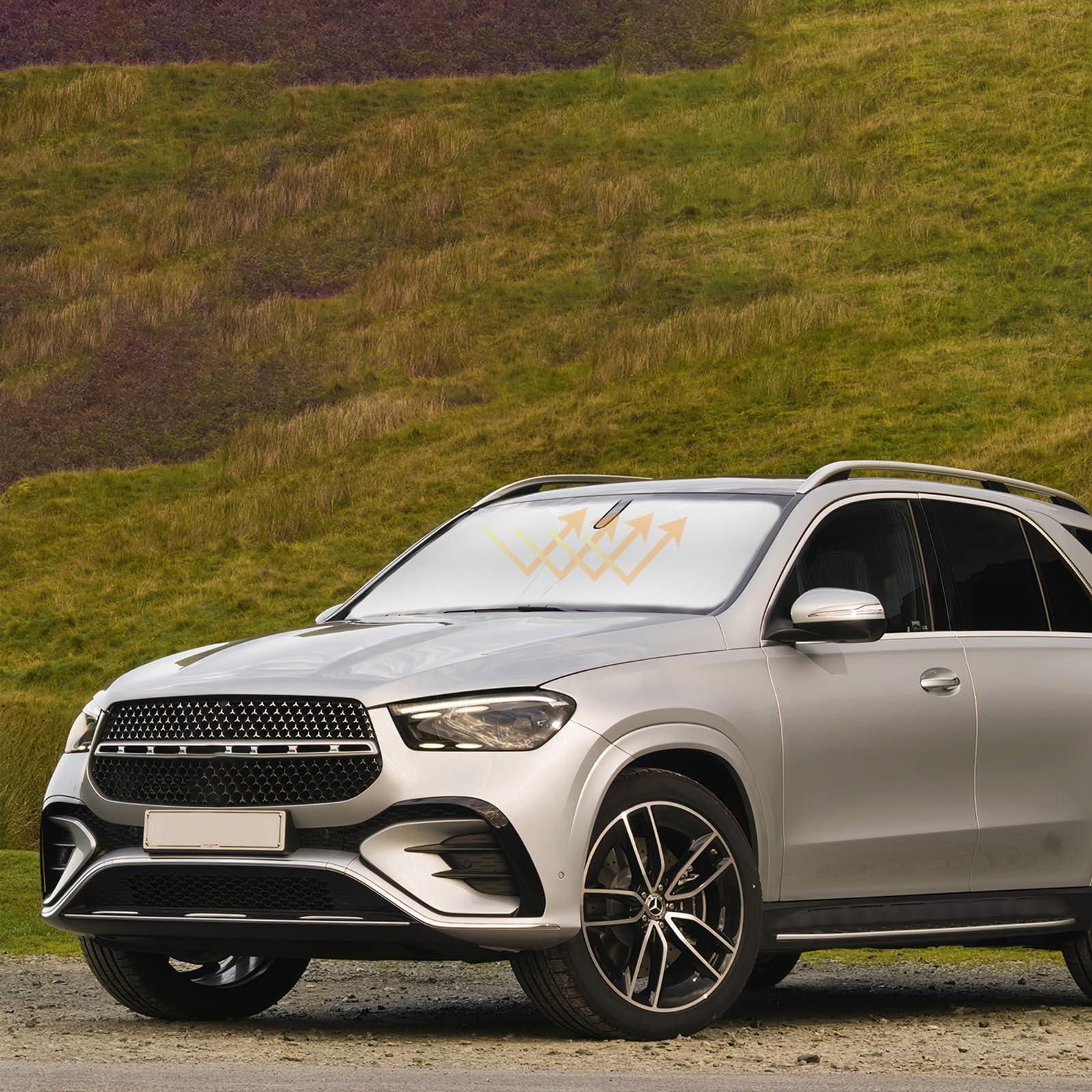 Windshield Sun Shade Car Sunshade For Mercedes Benz Gle Class 2020-2024 2025 Accessories Windshield Sun Visor Cover For Gle 450