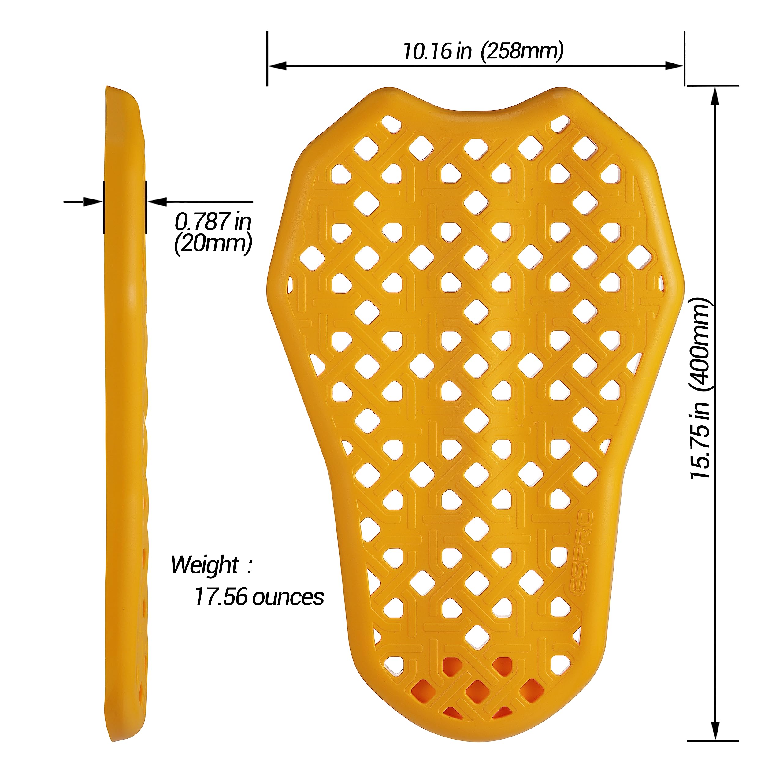 Surlim Ce Level 2 Motorcycle Armor Motorcycle Back Protector Ce Back Armor For Motorcycle Jackets Inserts Pads (Back)