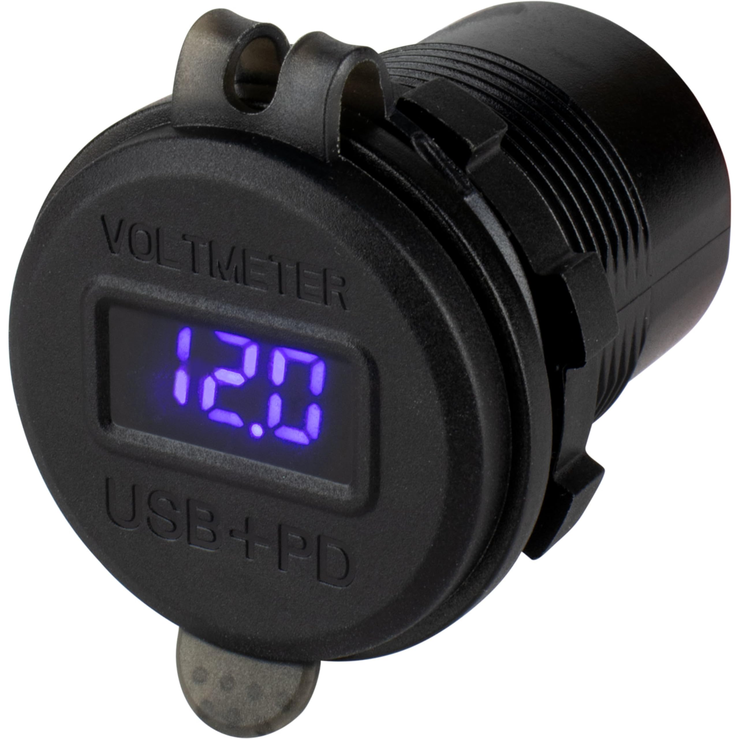 Sea-Dog Round Usb/Usc Socket W/Hidden Volt Meter