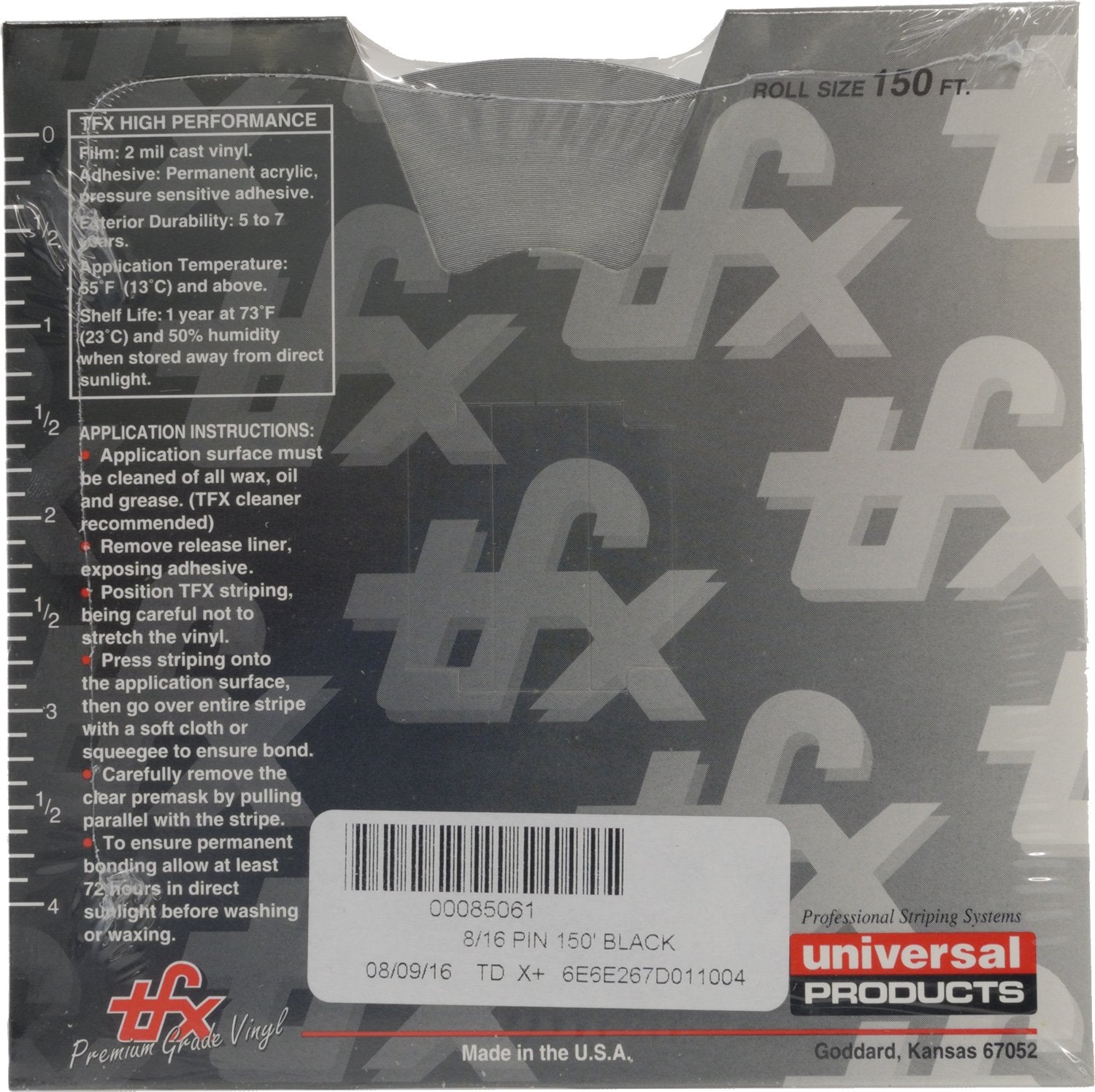 Universal TFX 0008064 - Auto Truck Customizing Dual Pinstripe - 8/16'' x 150' (1/4    Stripe, 1/8'' Gap, then 1/8    Stripe) - 0