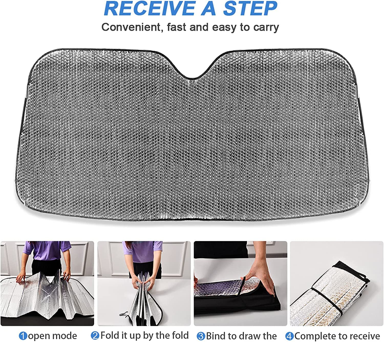 Car Windshield Sunshade Cute Mushroom Red Pattern, Blocks Sun Visor Protector Foldable Sun Shield Keep Your Vehicle Cool, Fits W