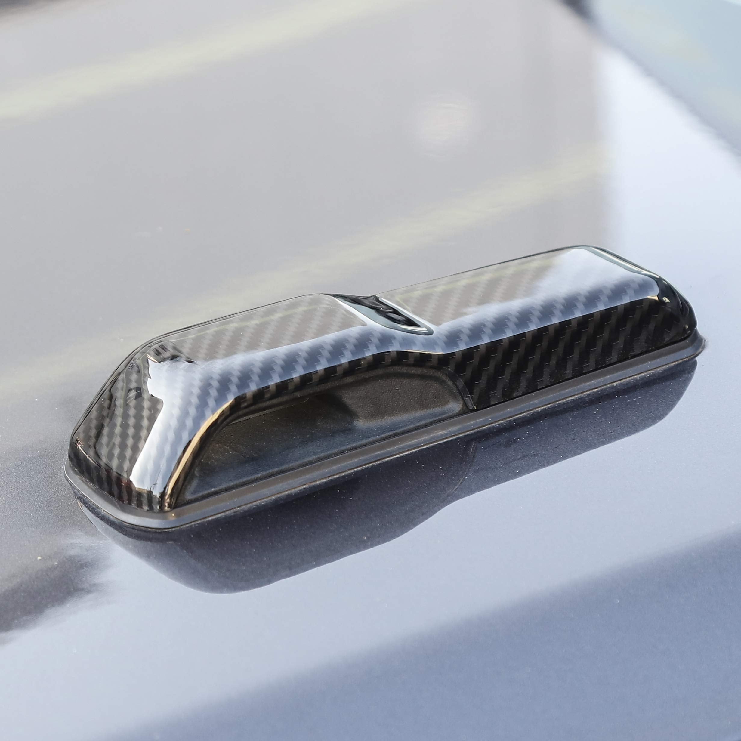 CheroCar JL Engine Hood Hinge Cover Stickers for Jeep Wrangler JL & Gladiator JT, Carbon Fiber, 2018-2024, Durable ABS Material