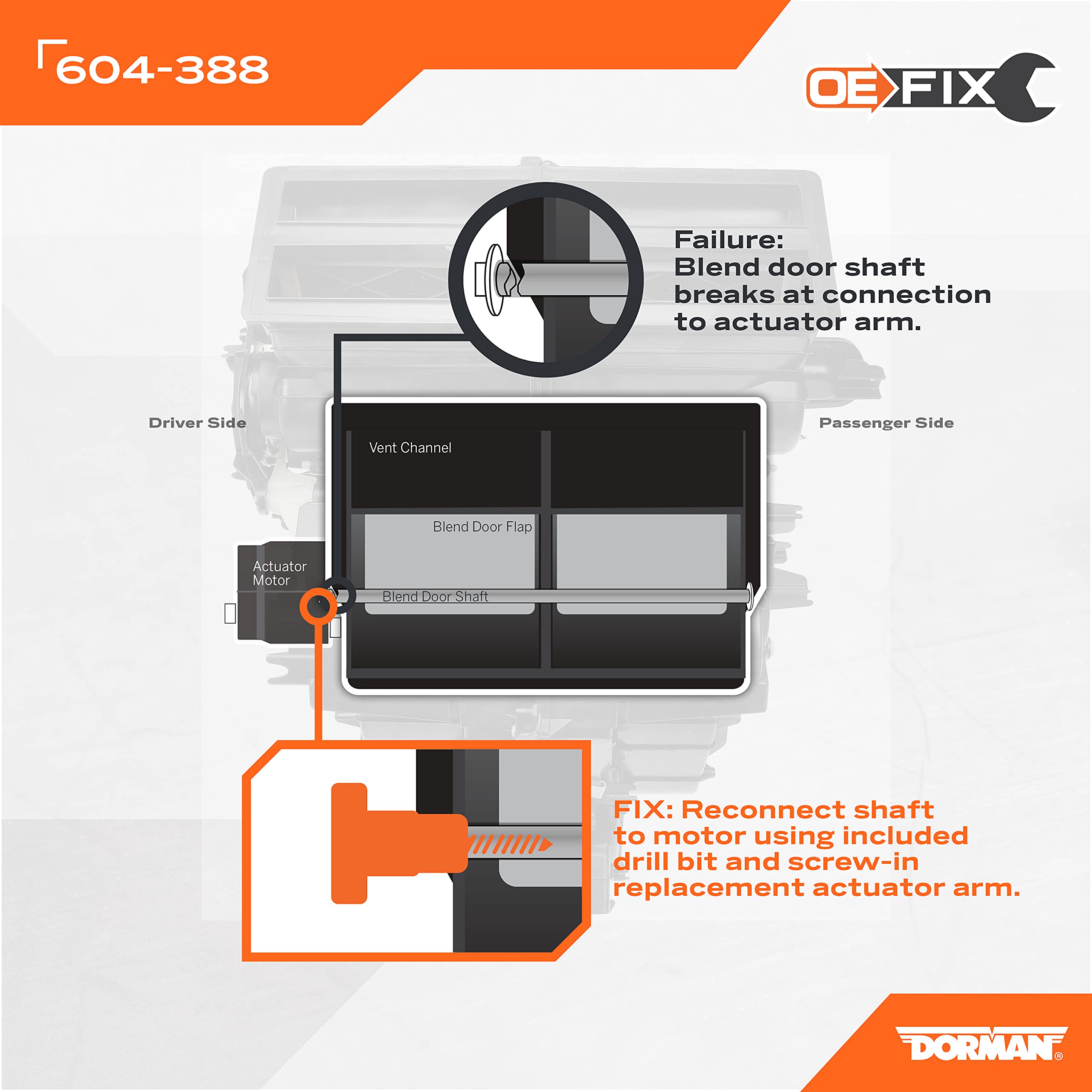 Dorman 604-388 Dual Zone Repair Kit Compatible With Select Jeep Models (Oe Fix)