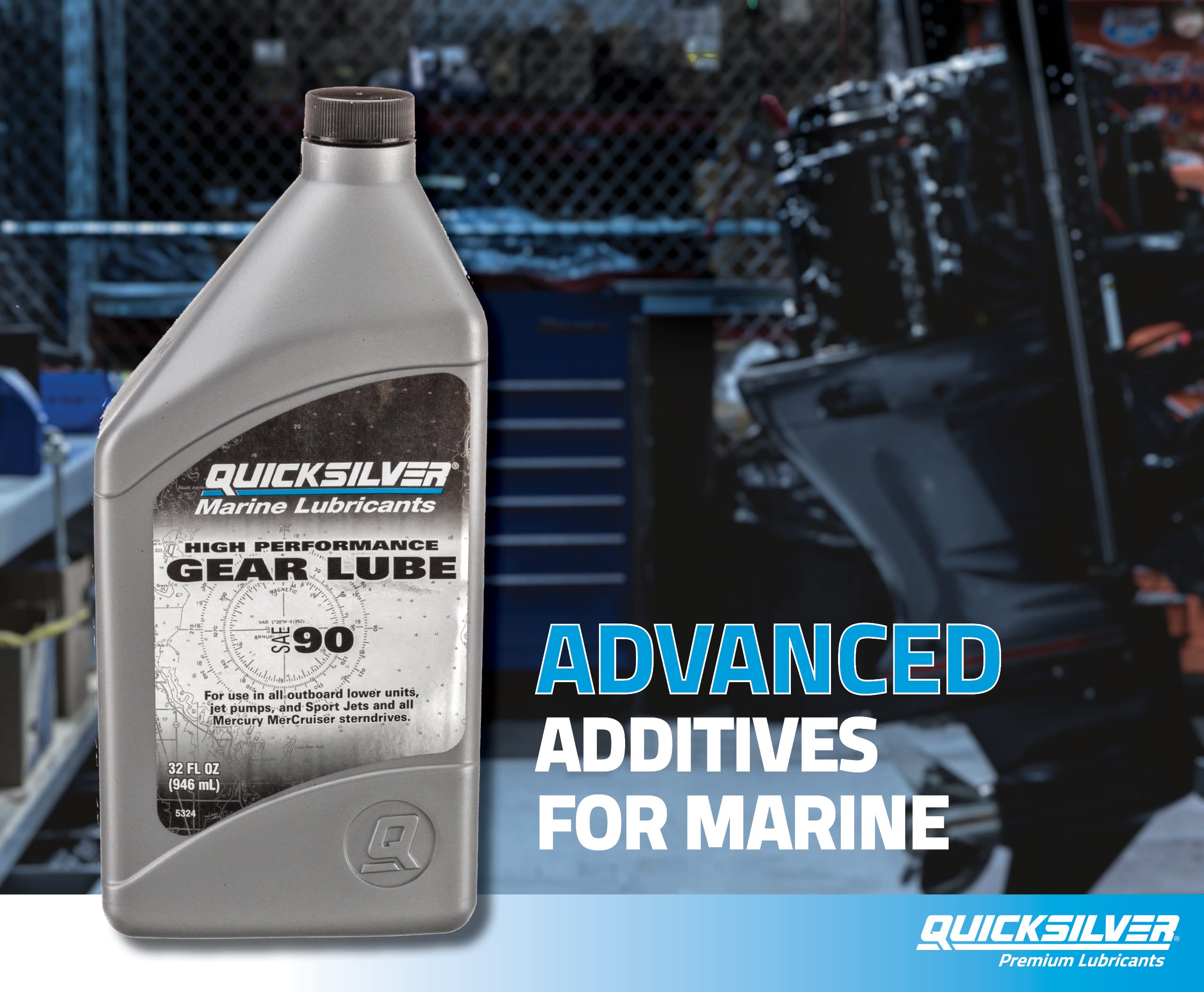 Quicksilver By Mercury Marine 858065Q01 Sae 90 High Performance Gear Lube, 2.5 Gallon