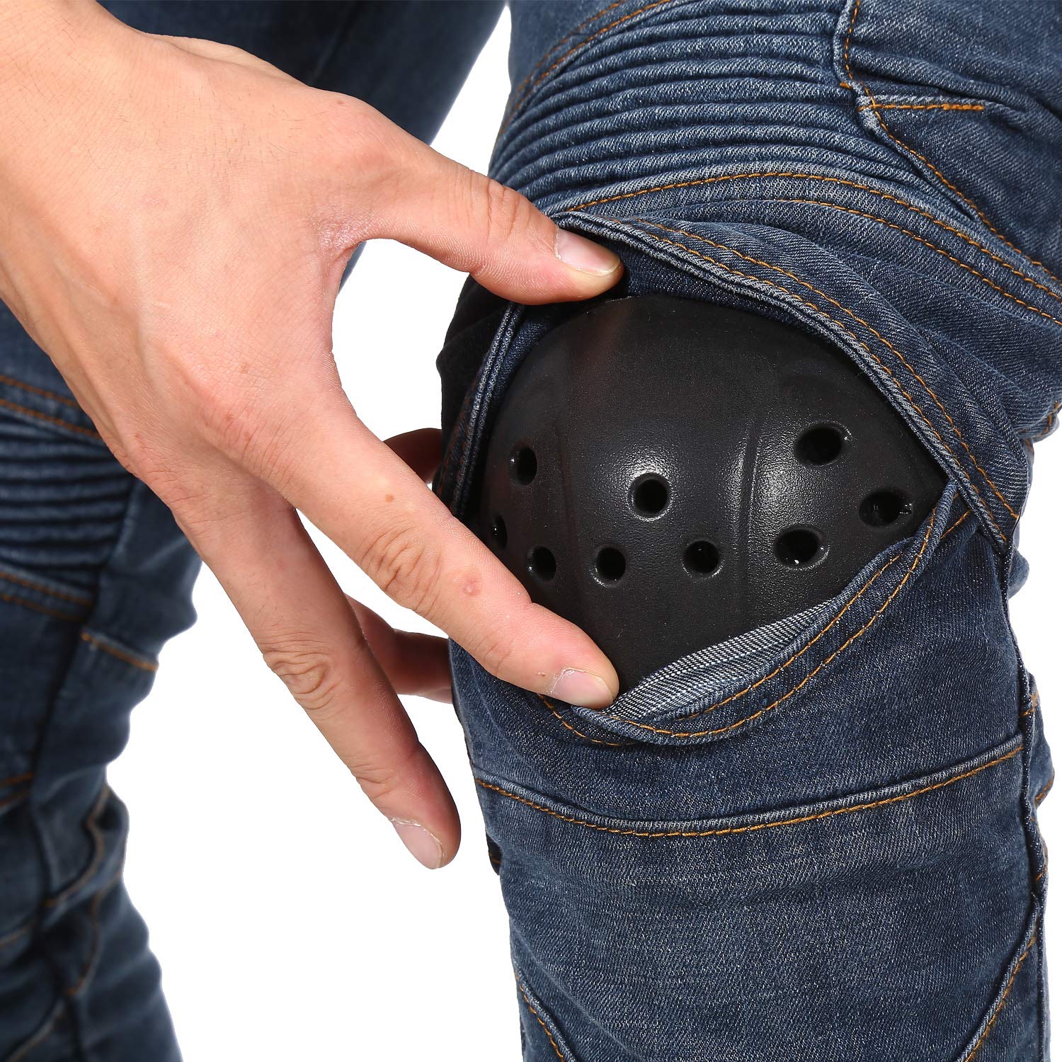 Takuey Men'S Motorcycle Motorbike Riding Jeans With Lining Ce Approved Overpants (L=32=Waist 34') Blue