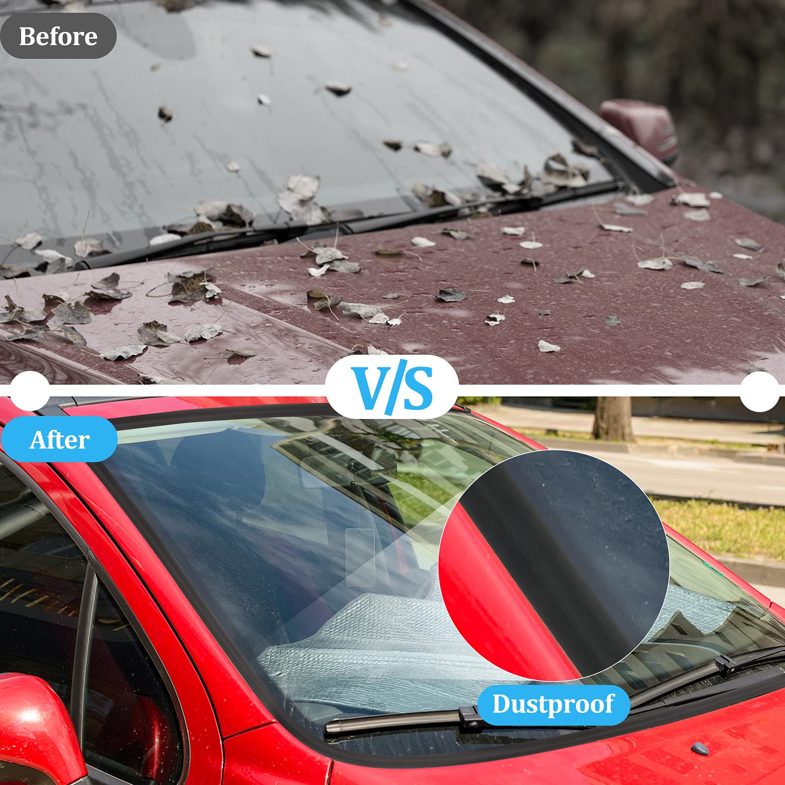 Frienda 2 Pieces Windshield Trim Windshield Rubber Seal 14Mm 19Mm Car Sunroof Seal Weather Stripping T Shape Seal Strip For Car Front Rear Windshield(22 Feet)