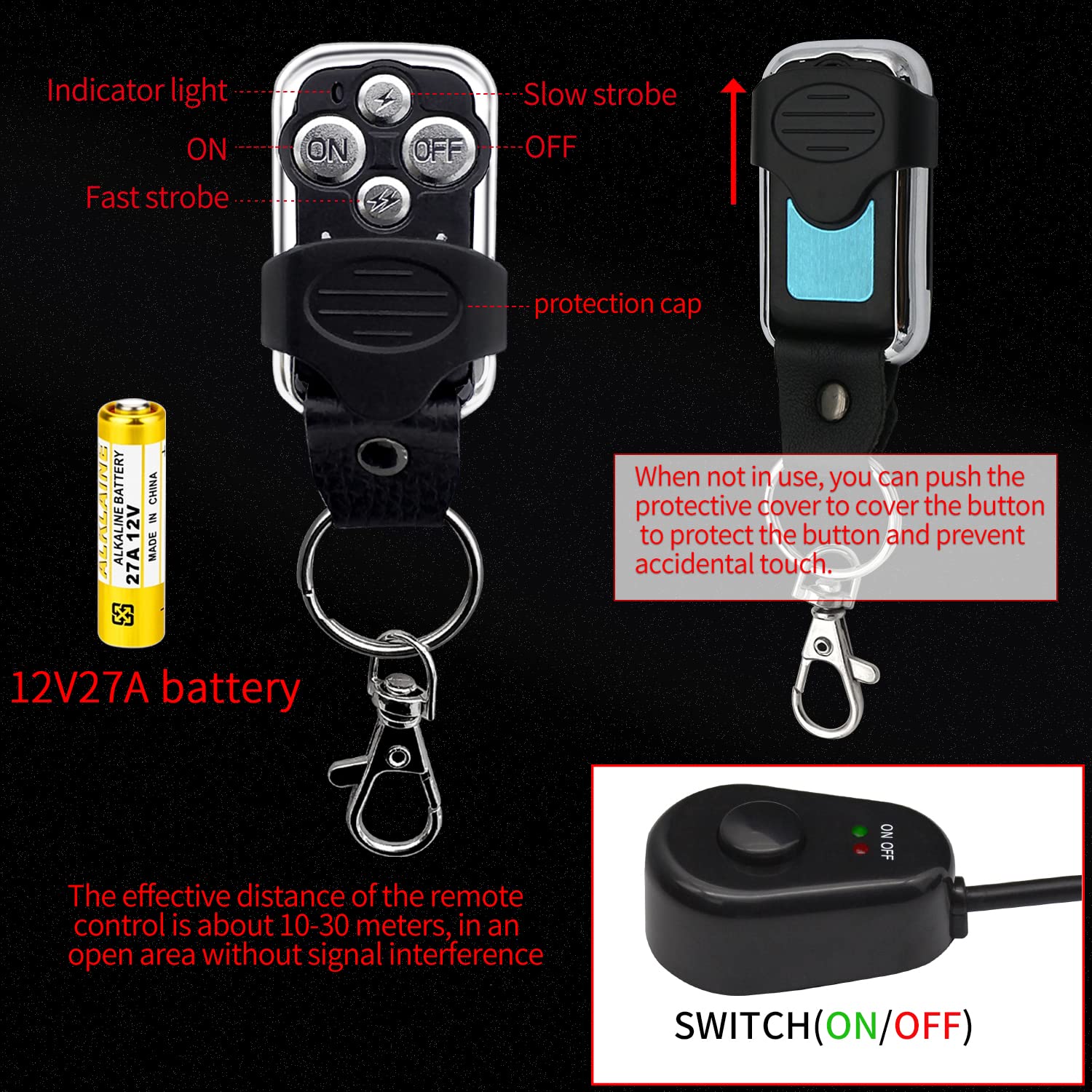 Led Lights Bar Remote Control Wiring Harness Kit 4 Leads Dc12V On-Off Switch Power Relay Blade Fuse 14Awg Core Cable Wiring Harness Kit Fit For Led Driving Lights Bar Work Auxiliary Lights