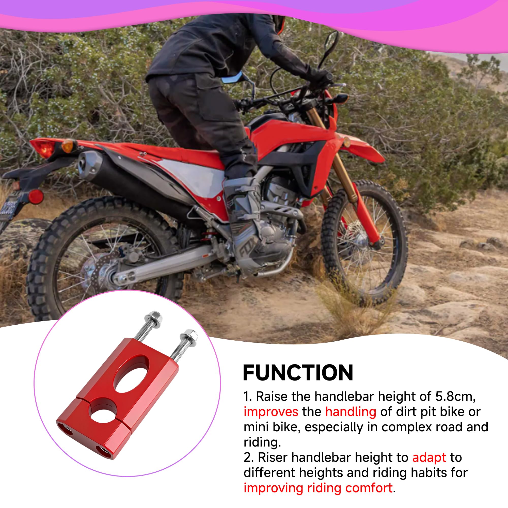 CILOYU Mini Bike Handlebar Risers 7/8 22mm Handlebar Riser Replacement for Coleman BT200X CT200U-EX Trailmaster MB200 Mega Moto