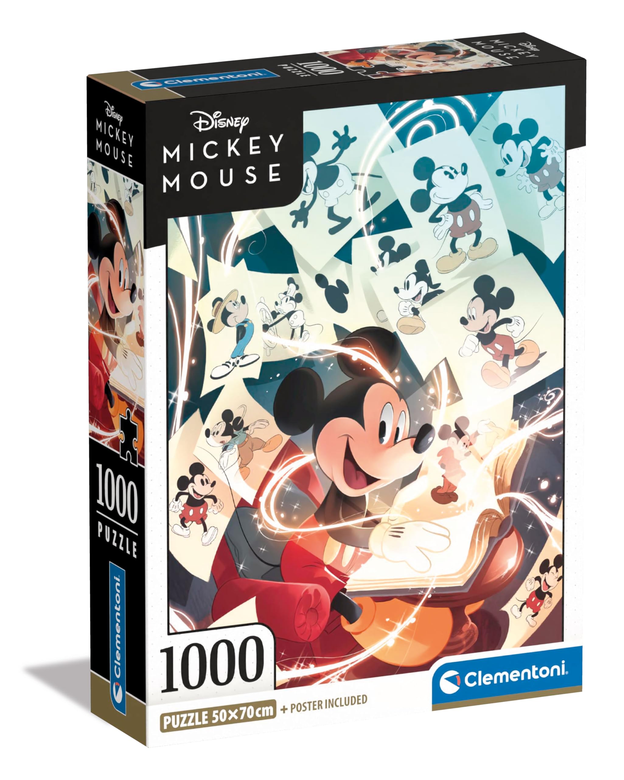Clementoni Collection-Disney Mickey Mouse Celebration-1000 Pieces-Puzzle, Vertical, Fun For Adults, Made In Italy, Multicoloured