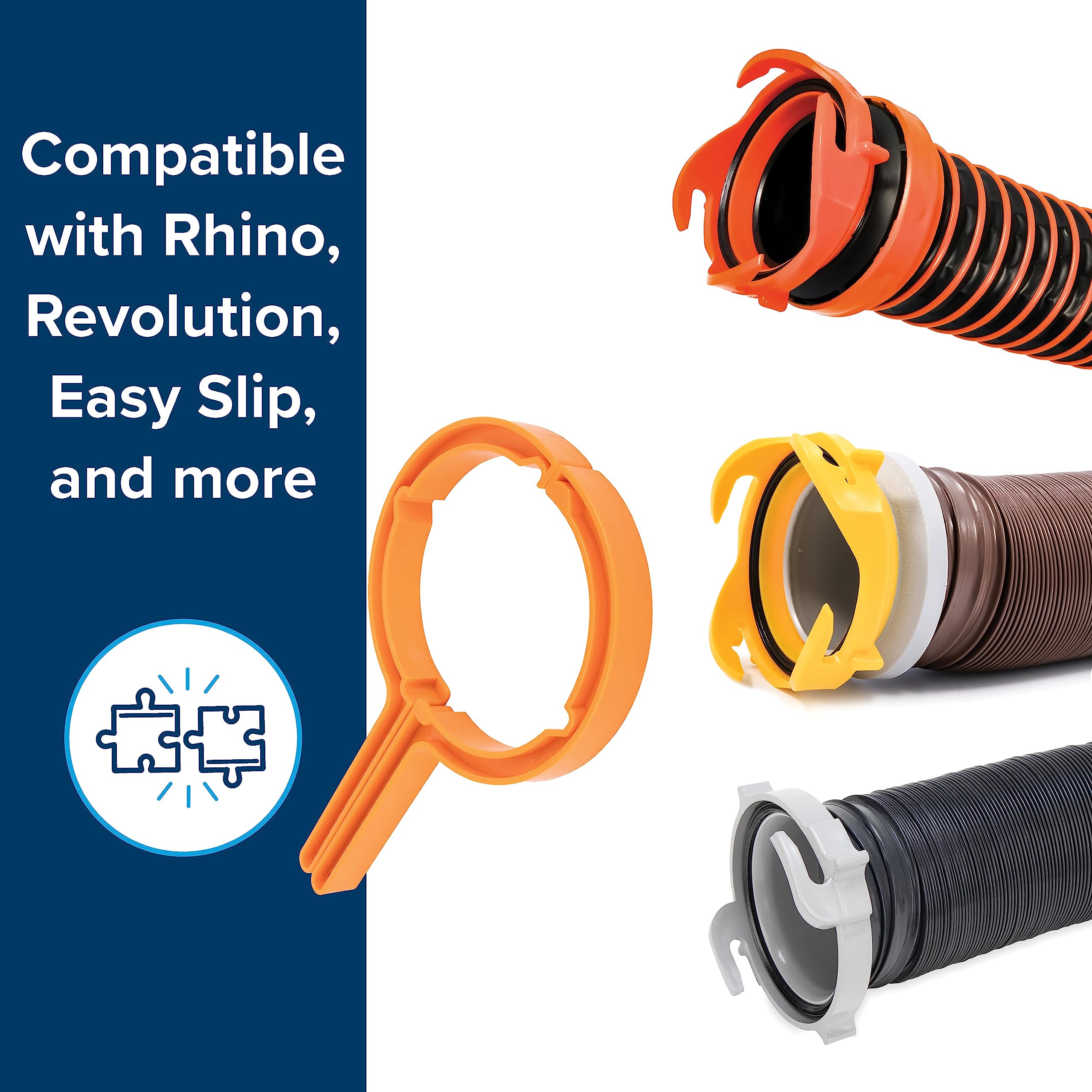 Camco Rhinoflex Rv Sewer Hose Wrenches, 2-Pack, Orange