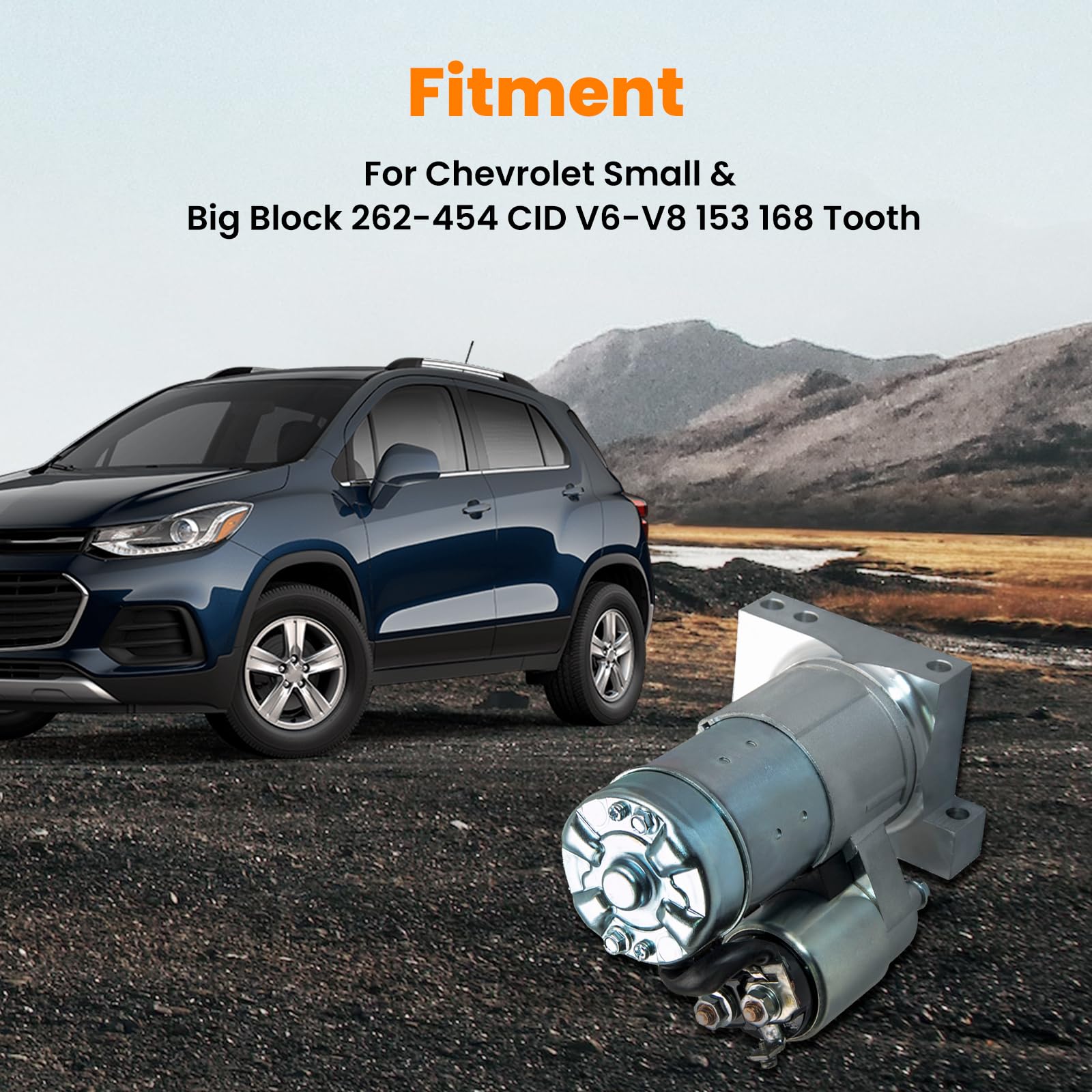 maXpeedingrods High Torque Mini Starter 19695 for Chevy SBC BBC 262 305 307 327 350 454 with 153 168 Tooth Flywheel 1.4kW / 1.88