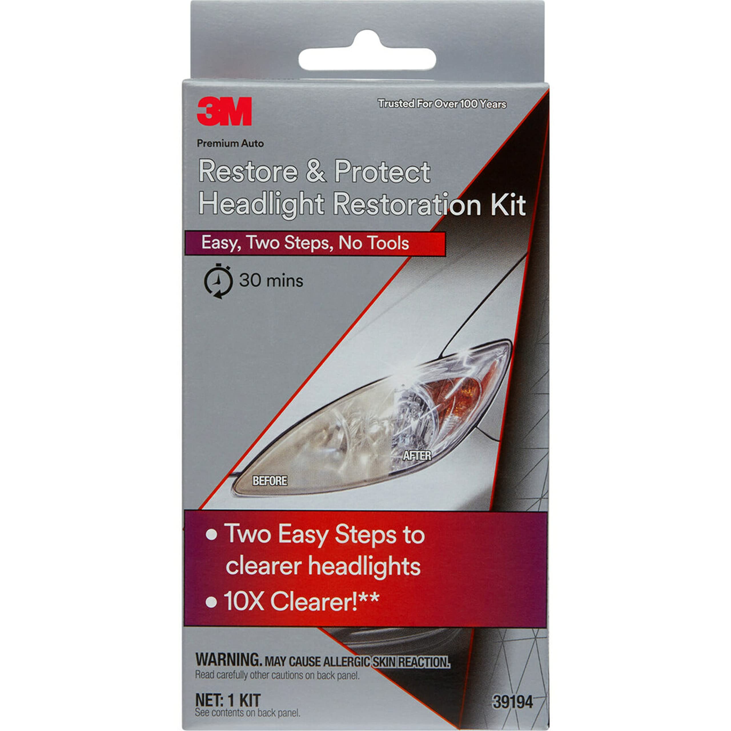 3M Auto Restore And Protect Headlight Restoration Kit, Use On Plastic Lenses, Headlights, Taillight, Fog Lights And More, Includ