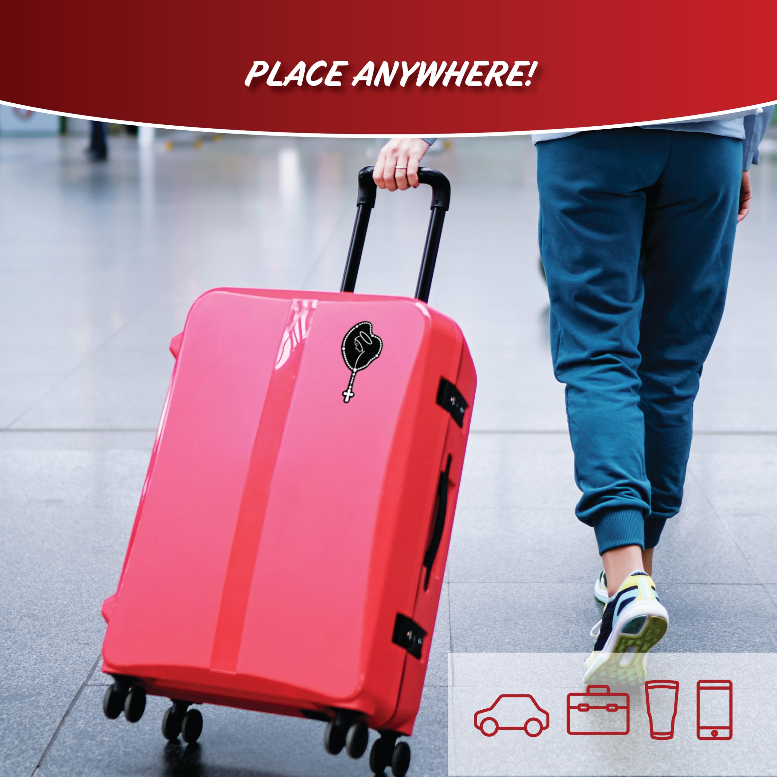 Mary Rosary Decals For Car Truck Tablet Tumbler Cell Phone - Set Of 3 Christian Stickers For Cars Stickers - Religious Holy Rosa