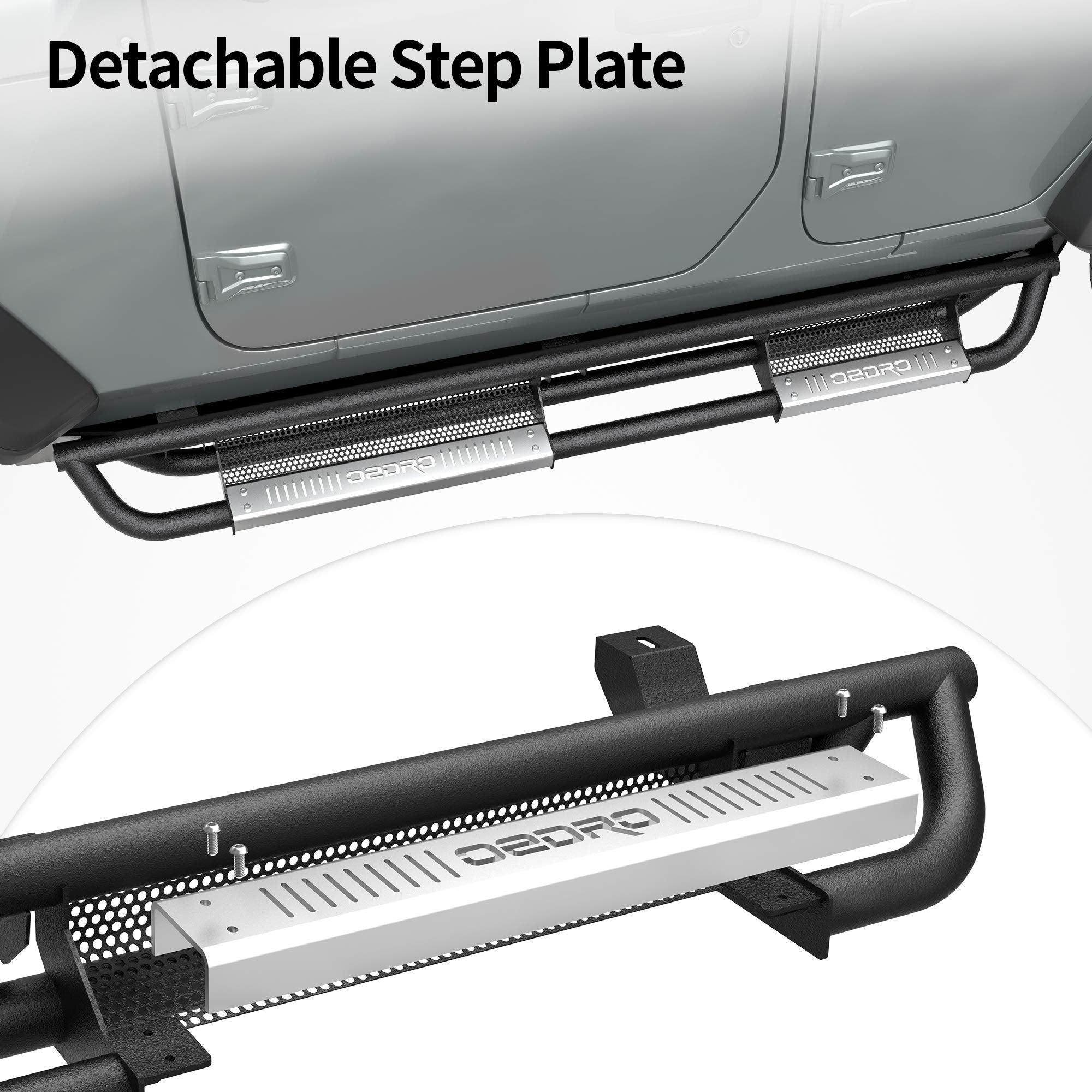 Oedro 6 Inch Running Boards, Drop Side Steps Compatible With 2018-2025 Jeep Wrangler Jl & Unlimited 4 Door, Steel Nerf Bar With