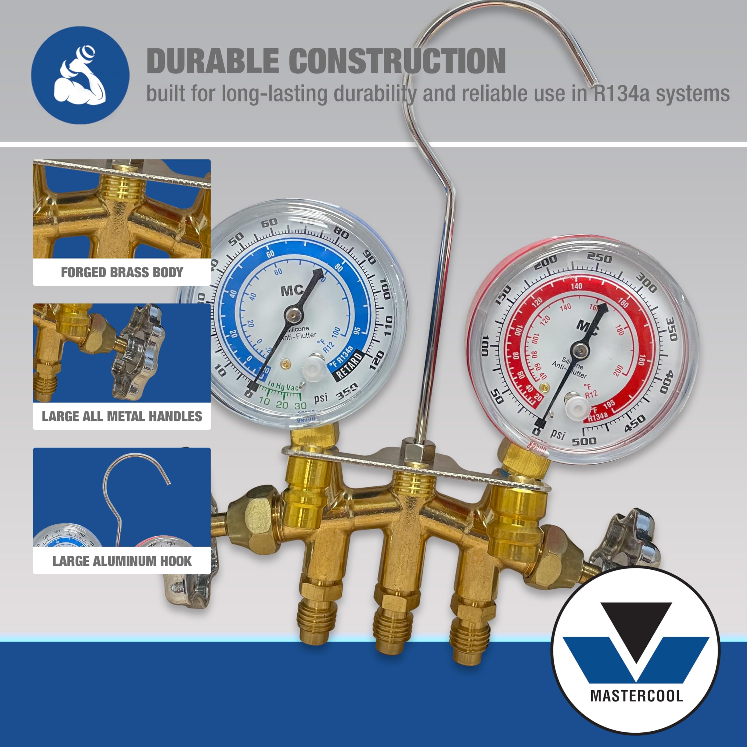 R-134A Brass Mani Gauge Set