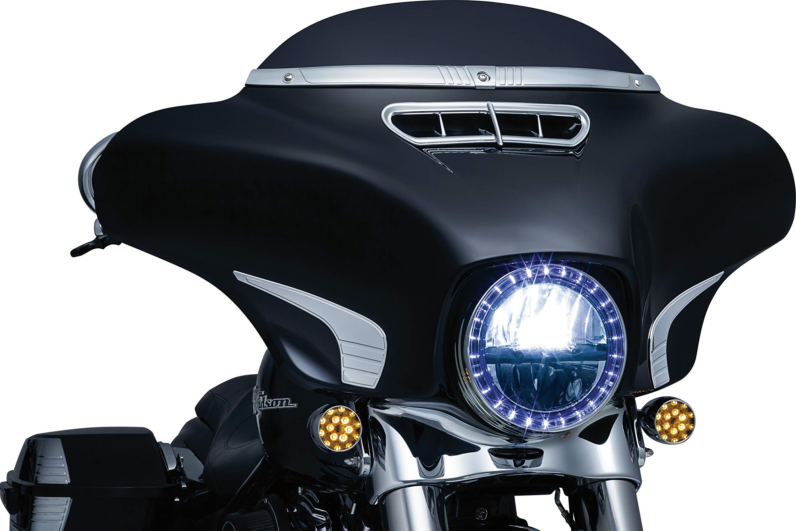 Kuryakyn 6903 Motorcycle Accent Accessory: Tri-Line Fairing Accents For 2014-19 Harley-Davidson Touring & Trike Motorcycles, Chrome, 1 Pair