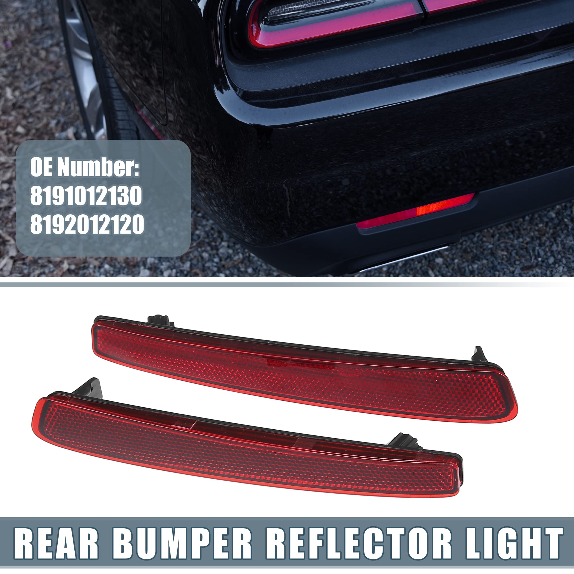 A Absopro Rear Bumper Reflector Light 8191012130 8192012120 For Toyota Corolla 2020-2022 Left Right Side Red 1 Pair