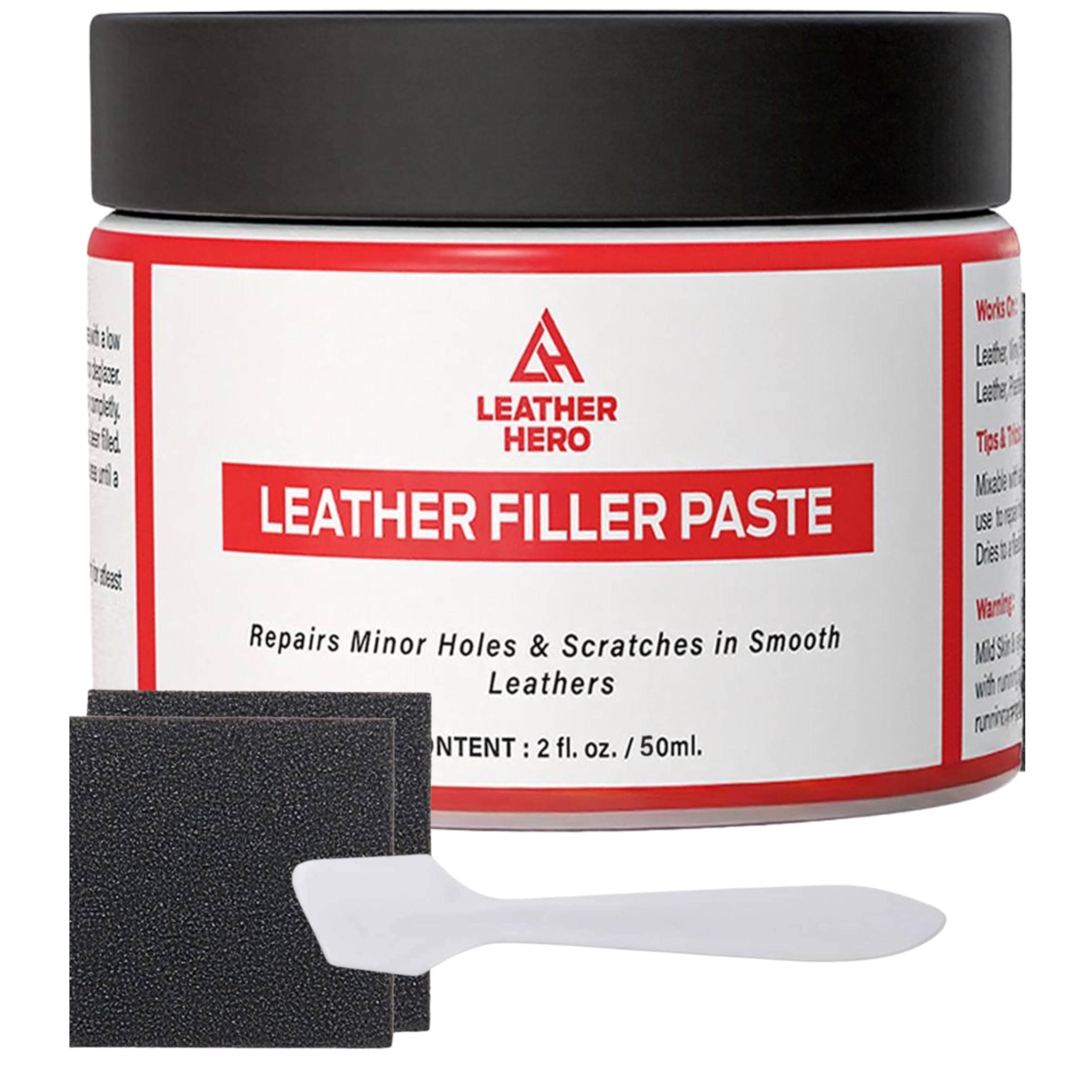 Leather Filler for Filling or Repairing Holes, Tears, Cracks, Scratches, for Leather Car Seats, Furniture, Shoes- Flexible with 