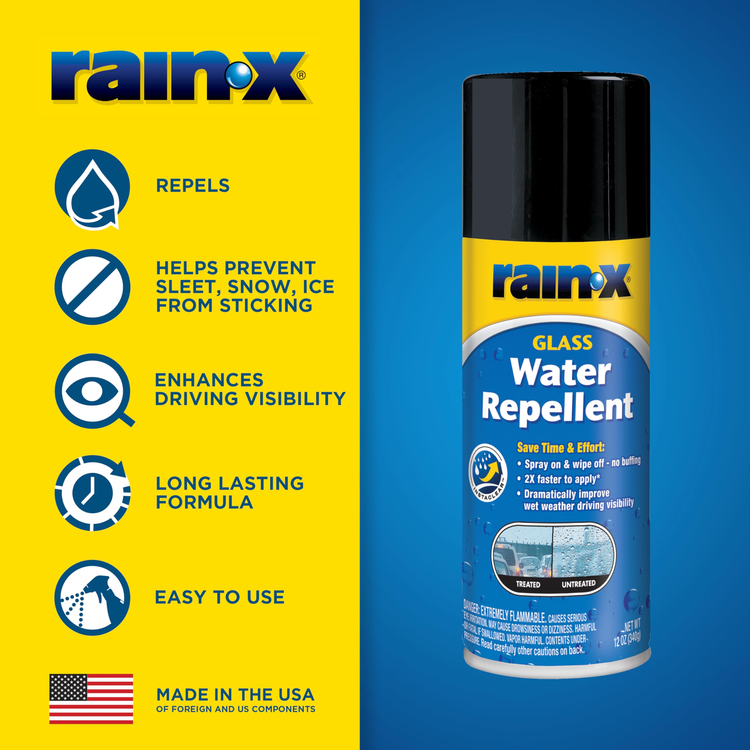 Rain-X 630168 Glass Water-Repellent Aerosol 12 Oz.