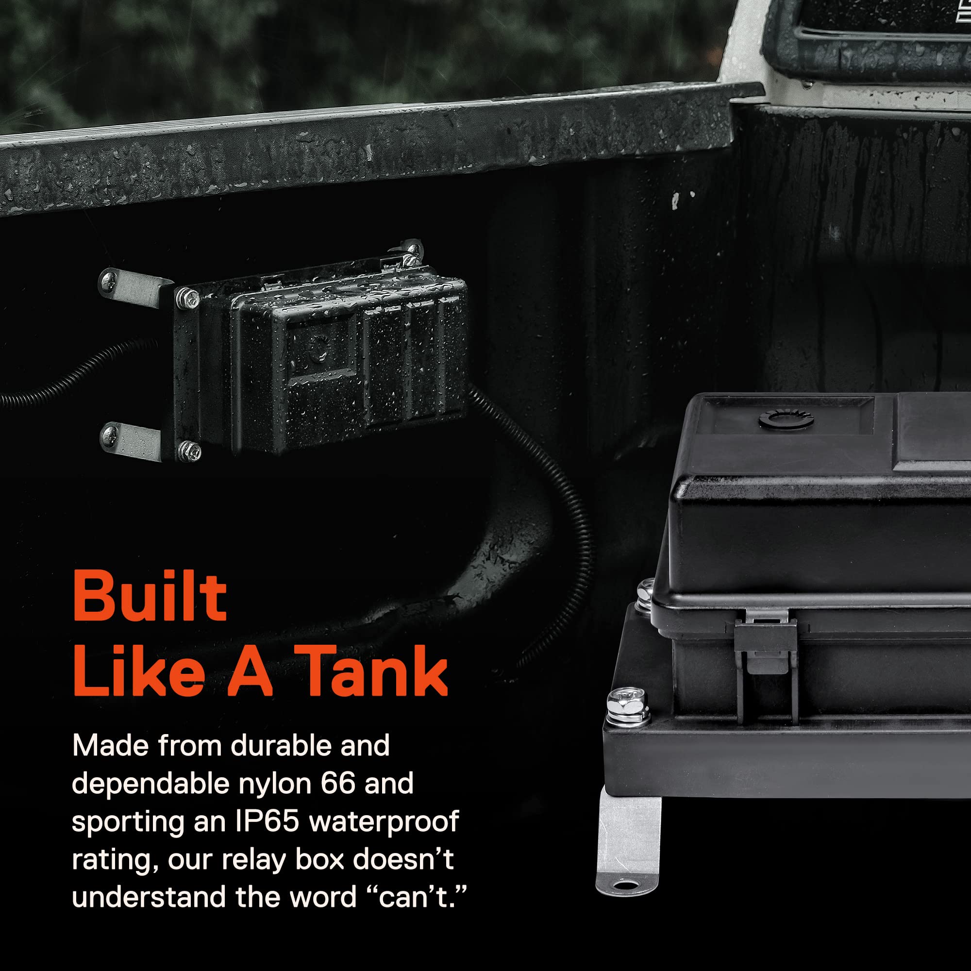 True Mods 12V DC Auto Waterproof Fuse 5-Pin Relay Box Block [6 Bosch Style Relay Holder] [6 ATC/ATO Fusible Holder] Universal Re