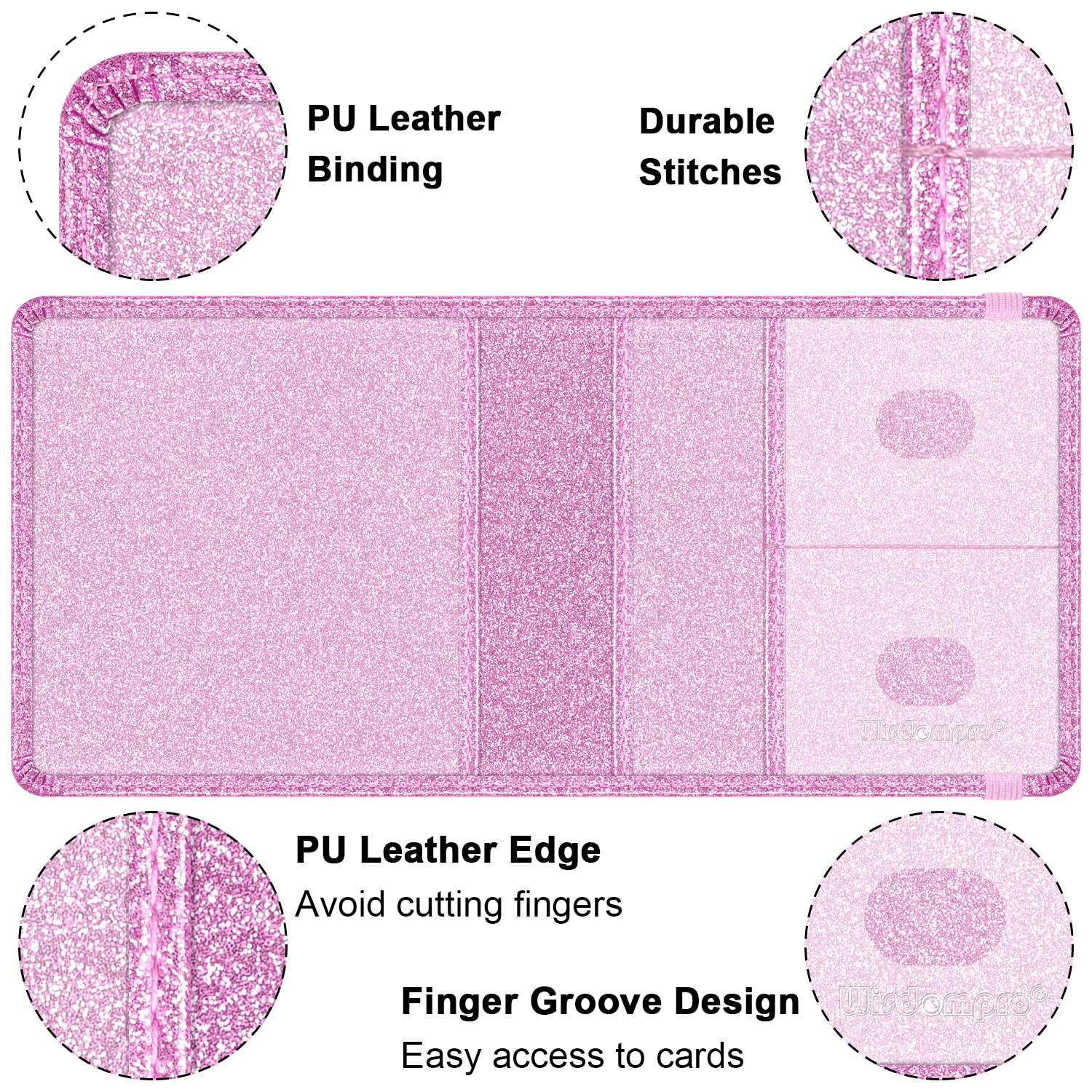 Wisdompro Car Registration And Insurance Holder Glitter Pu Leather Glove Box Organizer Wallet For Document, Id, Driver 'S Licens