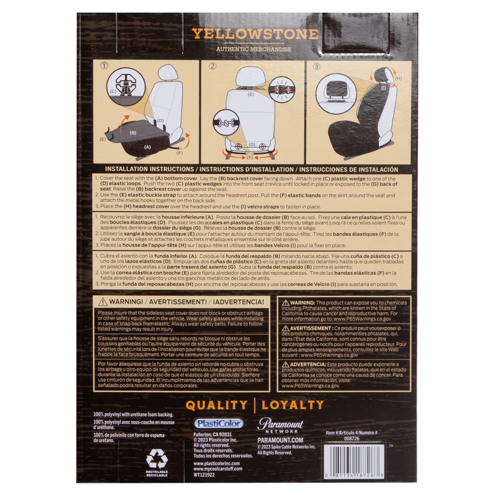 Plasticolor Sideless Seat Cover - Premium 3pc, Suede Material, Black and Tan, Model 008726R01, Truck Sized