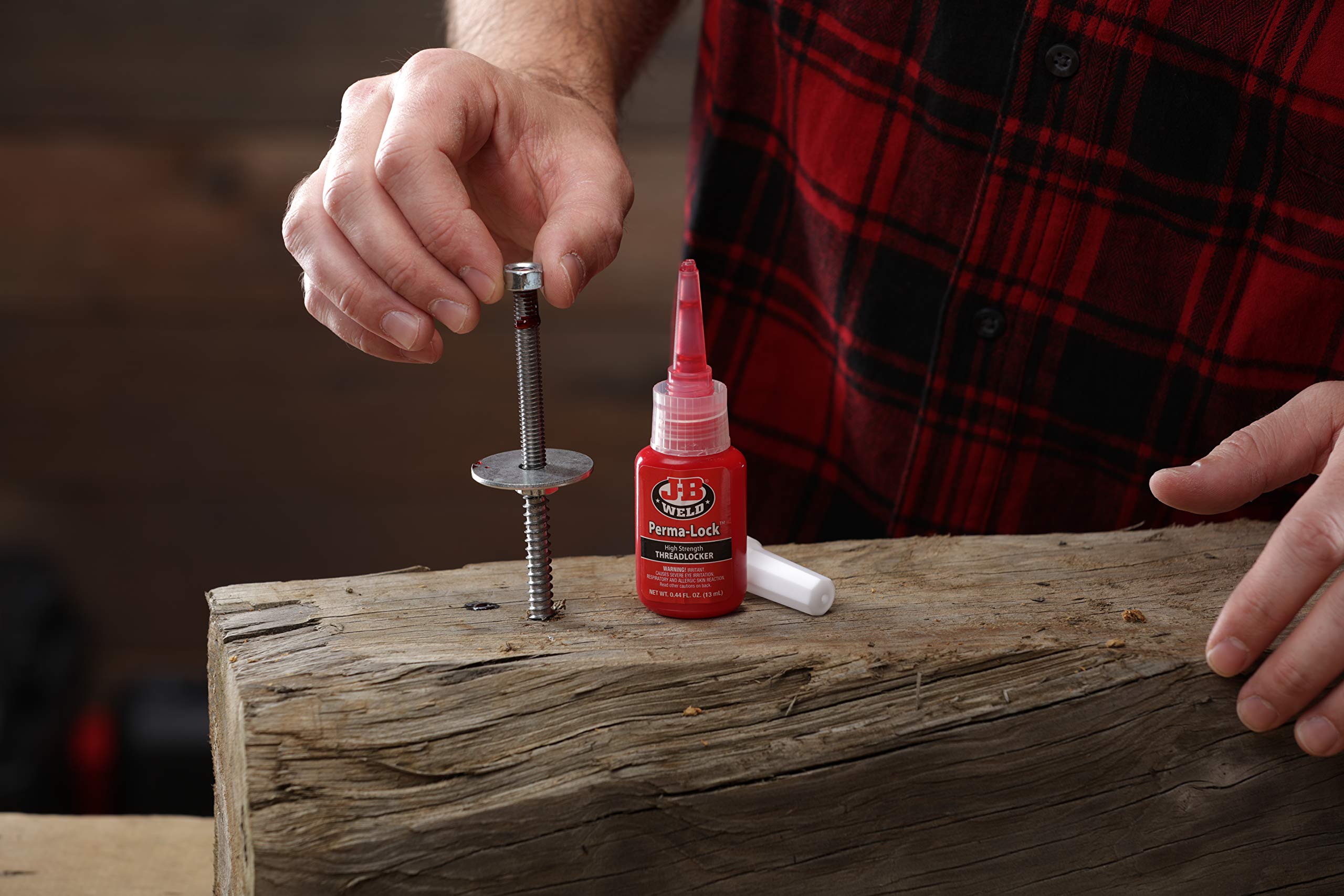 J-B Weld 27136 Perma-Lock High Strength Threadlocker - Red - 36 Ml