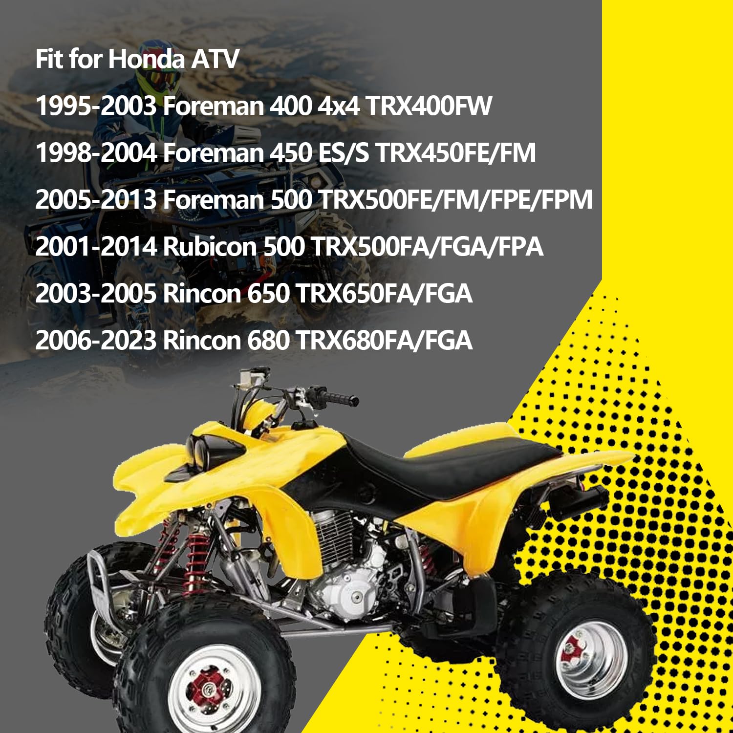 Biglknm Front Wheel Bearing & Seal Kit Fit For Atv Foreman 400 450 500 Rubicon 500 Rincon 650 680 Wheel Hub Bearing Replace 91051-Ha7-651 91209-Hn2-003 91256-Hm7-003