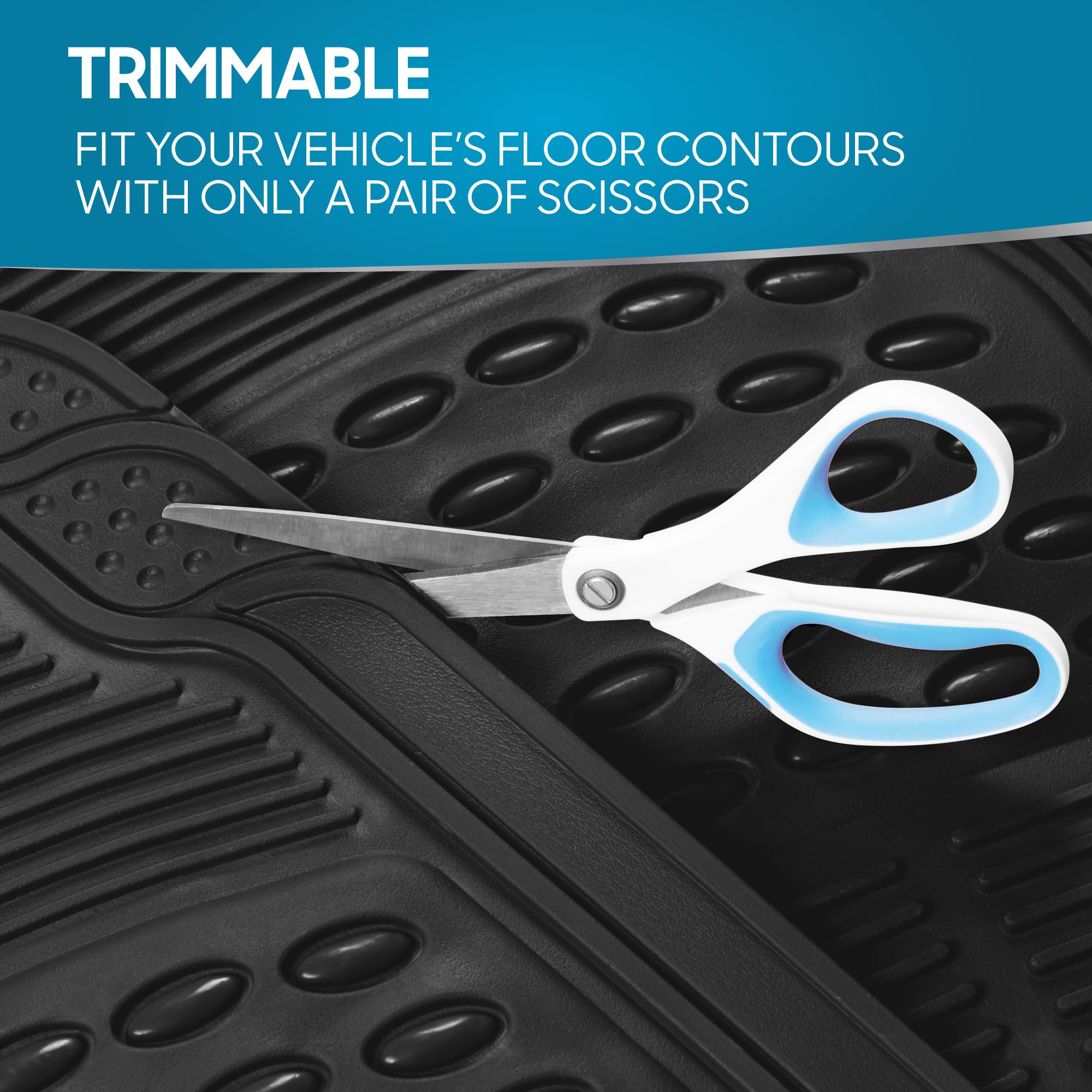 BDK Floor Mats, 4-Piece All-Weather Car Mat with Universal Fit Design, Durable Rubber Car Floor Mats with Capture Ridges, Waterp