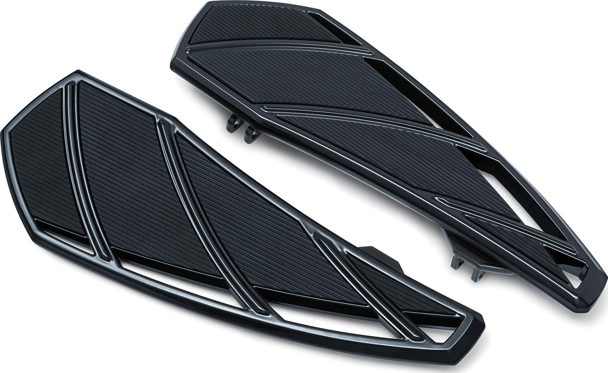 Kuryakyn 5793 Motorcycle Foot Control Component: Phantom Driver Floorboards For 1983-2019 Harley-Davidson Touring Motorcycles, Gloss Black, 1 Pair